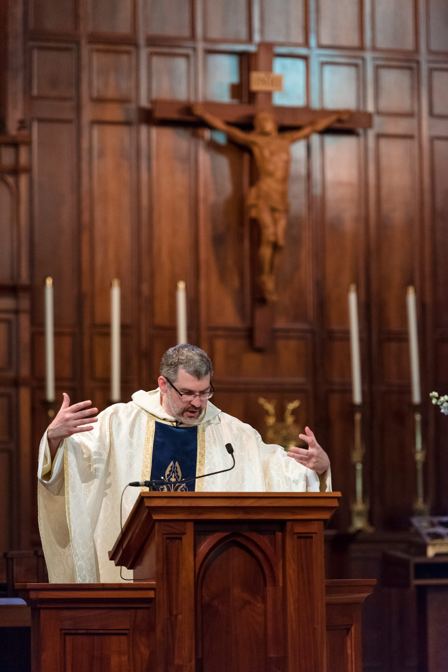 Priest Gives Sermon during Wedding Ceremony