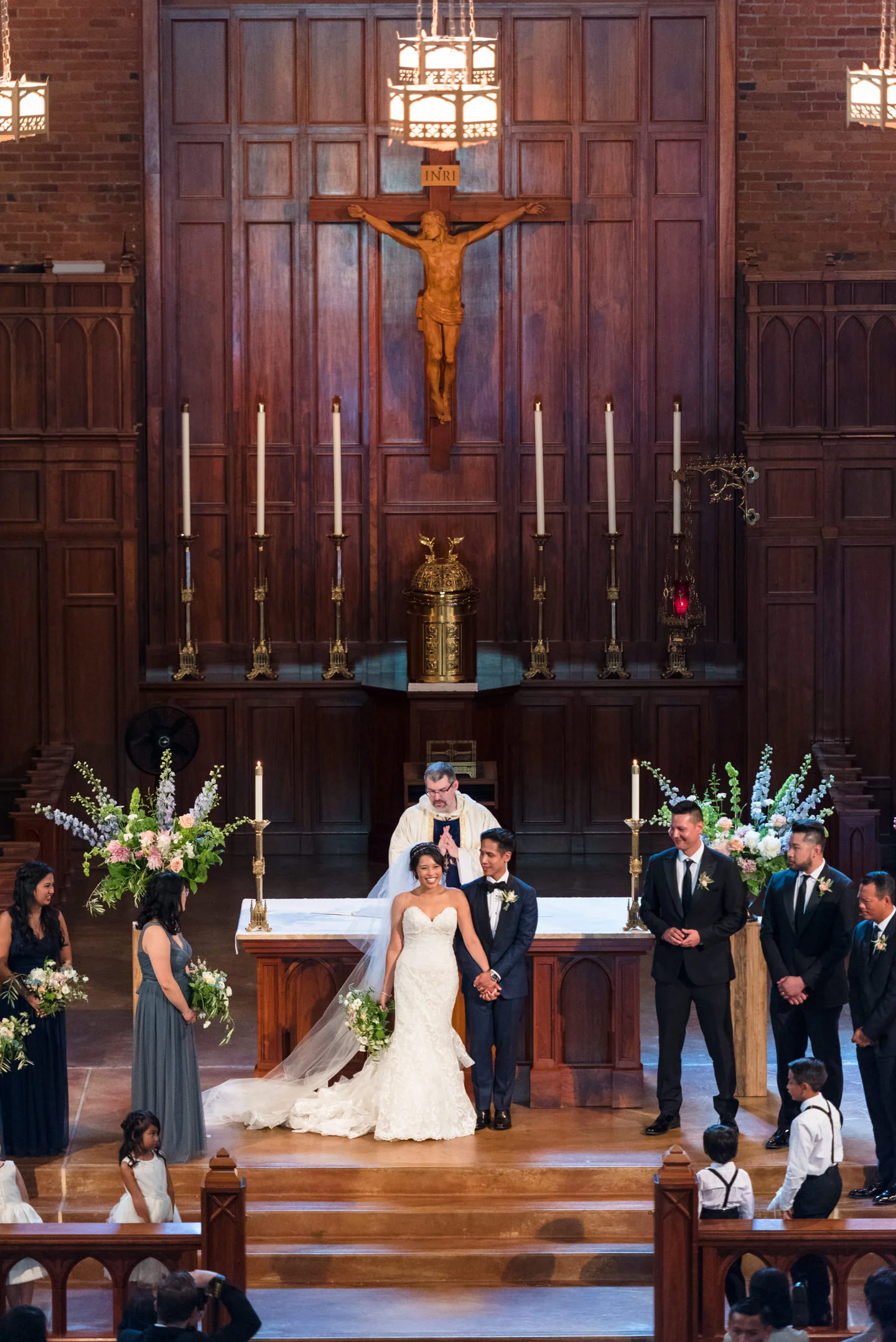 Asian Bride and Groom Celebrate being Just Married