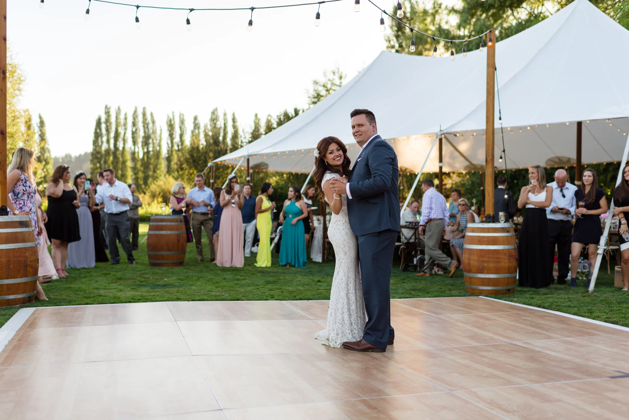 Salvadoran Bride and Groom First Dance at Woodinville Lavender