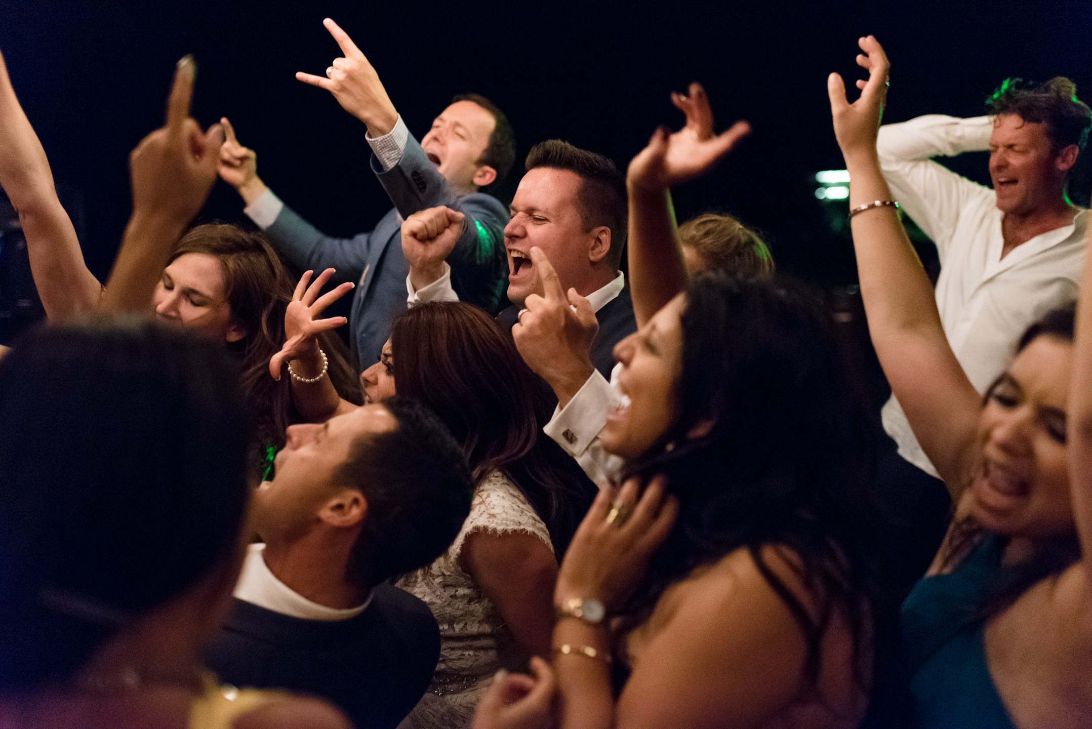 Happy Groom Sings during Reception at Woodinville Lavender