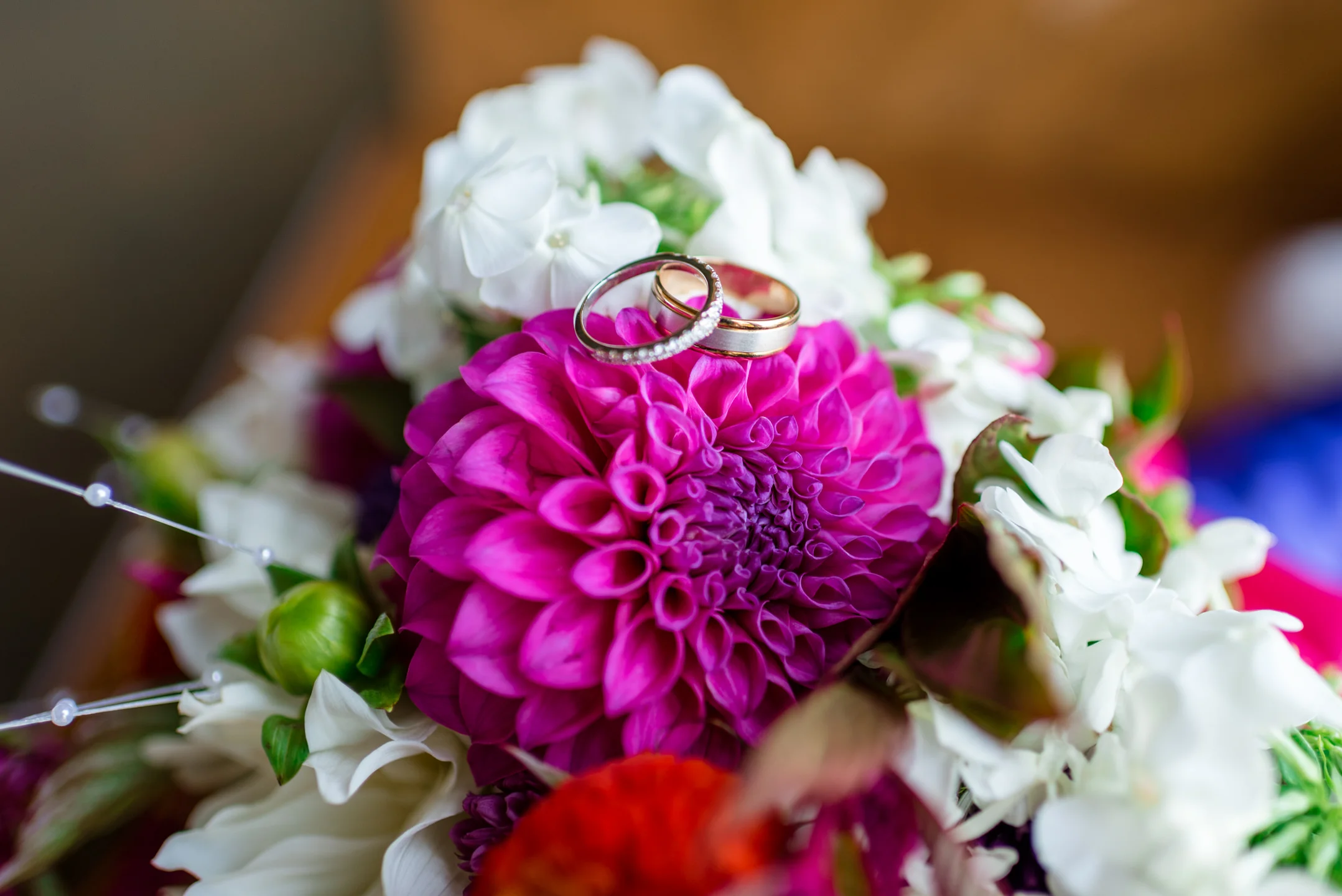 Wedding Ring and Bouquet Details