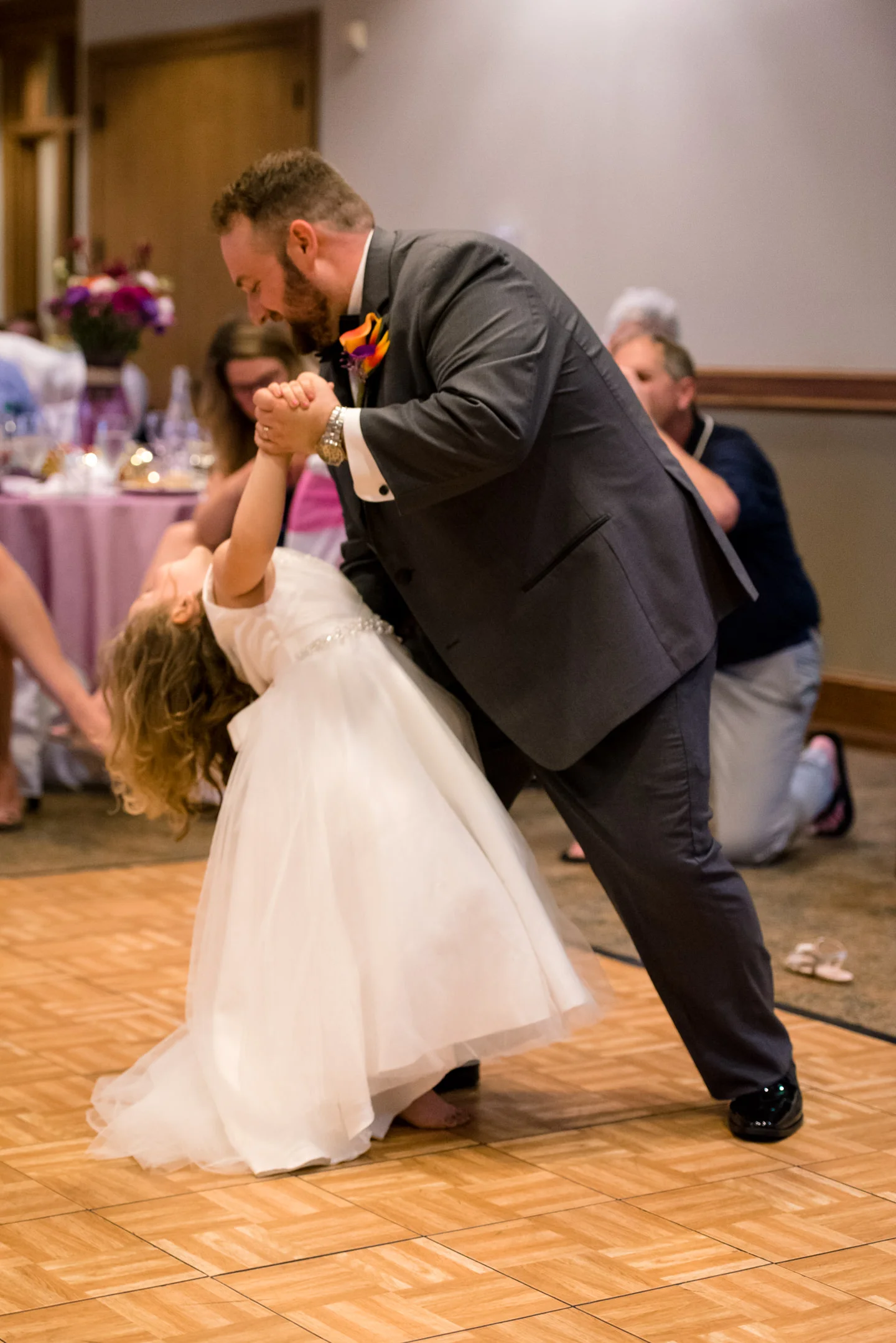 Groom and Daughter Dance during Wedding Reception