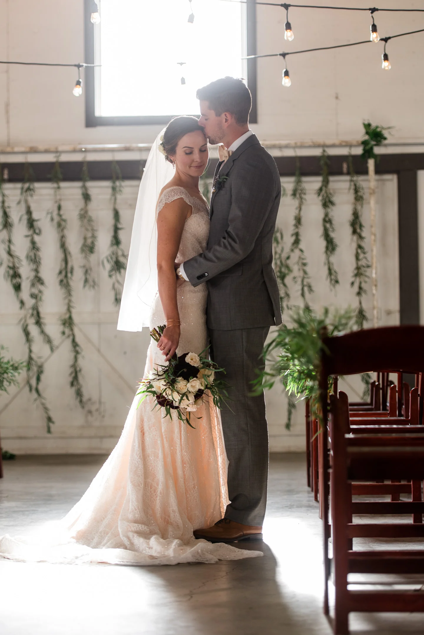 Bride and Groom Romantic Wedding Portrait
