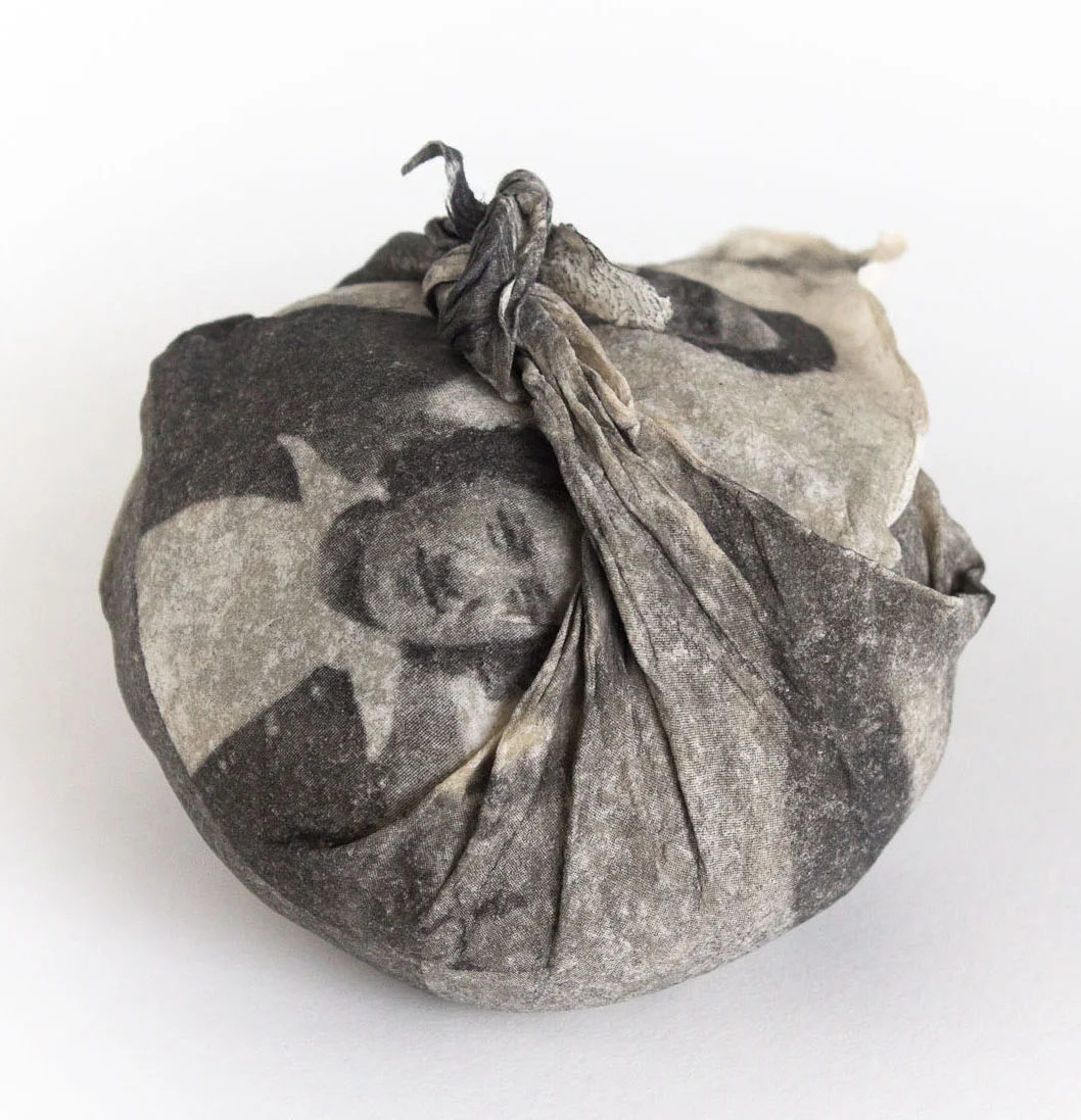 Emma Nishimura. Detail from An Archive of Rememory, 2018. 1 furoshiki from a set of 300: photo-etchings on flax and abaca. Dimensions variable . Printed and published by the artist. Edition: Open