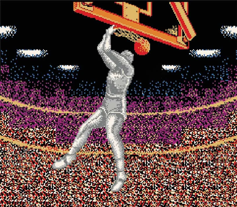 Butt Johnson. Slam Dunk ‘87, 2007. Hotstamp foil and enamel screenprint on museum board. Sheet: 15 1/2 x 18 inches. Printed by Luther Davis, Axelle Editions; published by Forth Estate Editions. Edition: 30. Courtesy the artist. © 2019 Butt Johnson