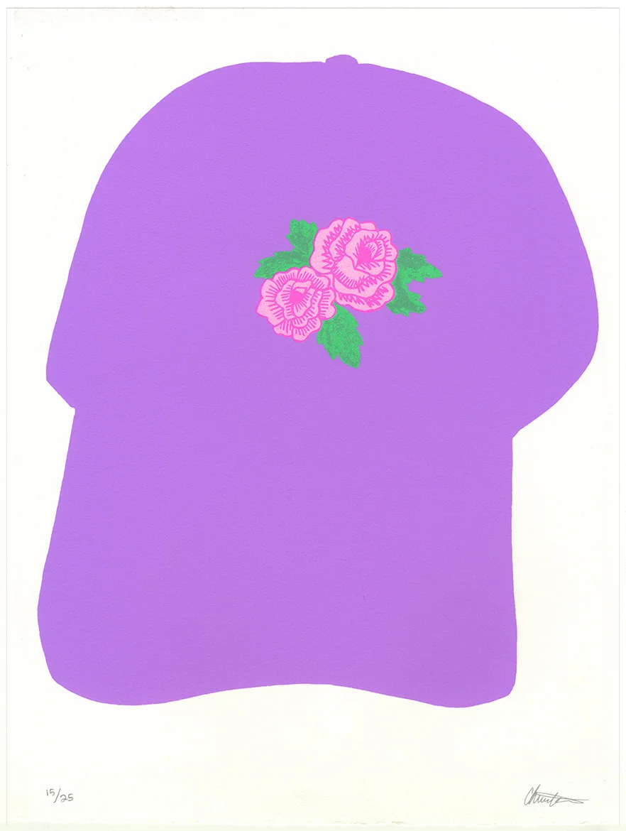 Christina Yuna Ko . Chill Hat , 2018. 4 color screenprint. Sheet: 16 x 12 inches. Edition: 25.