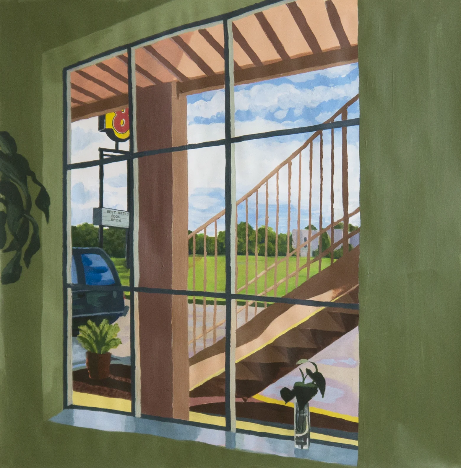 MOTEL I 75 x 75 cm (2017) acrylic on 200 gsm paper