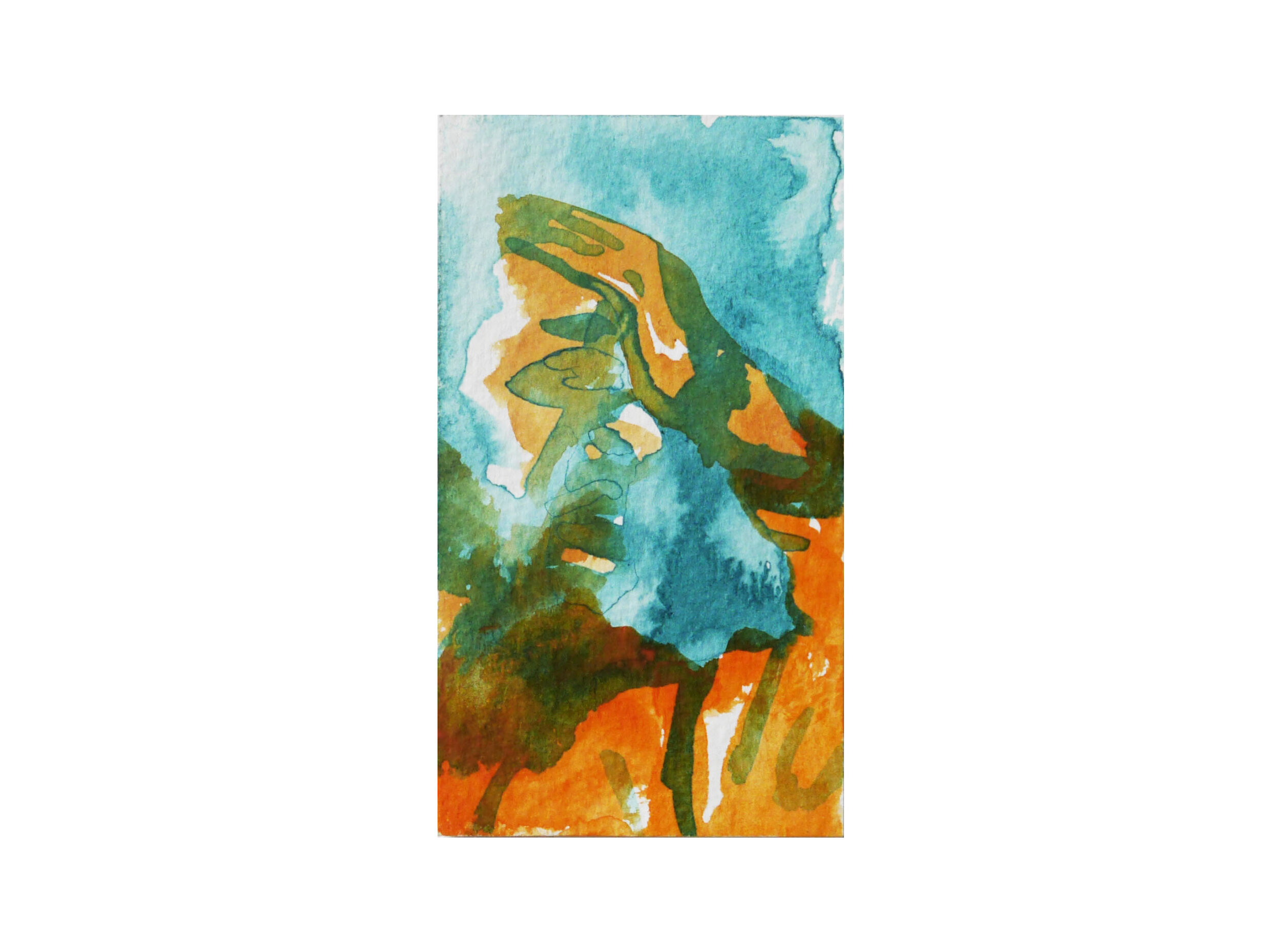   Empathy , ink and watercolour on paper, 8.7 x 5 cm, 2021 