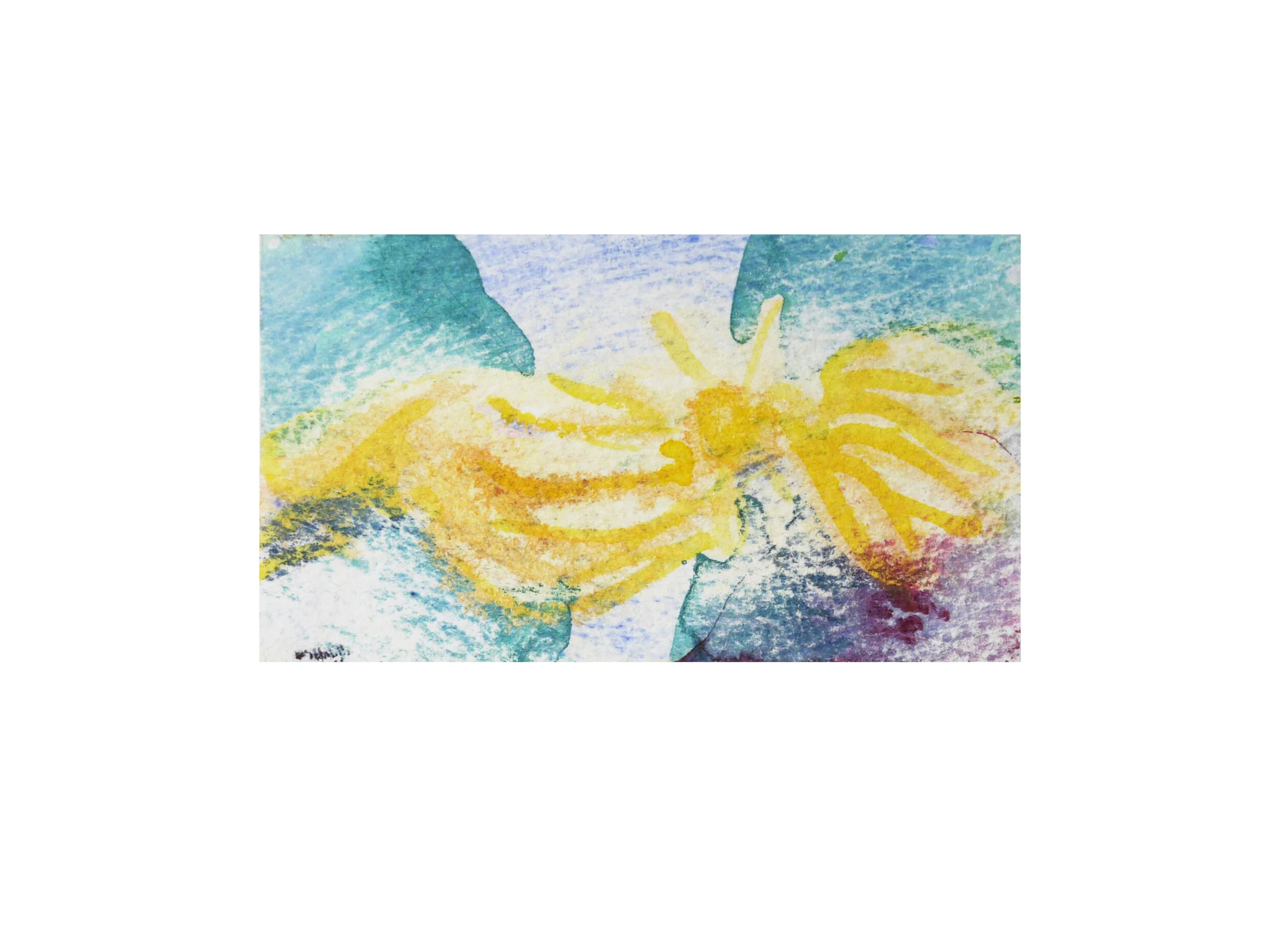   Picked apart , ink and watercolour on paper, 5 x 8.7 cm, 2021 