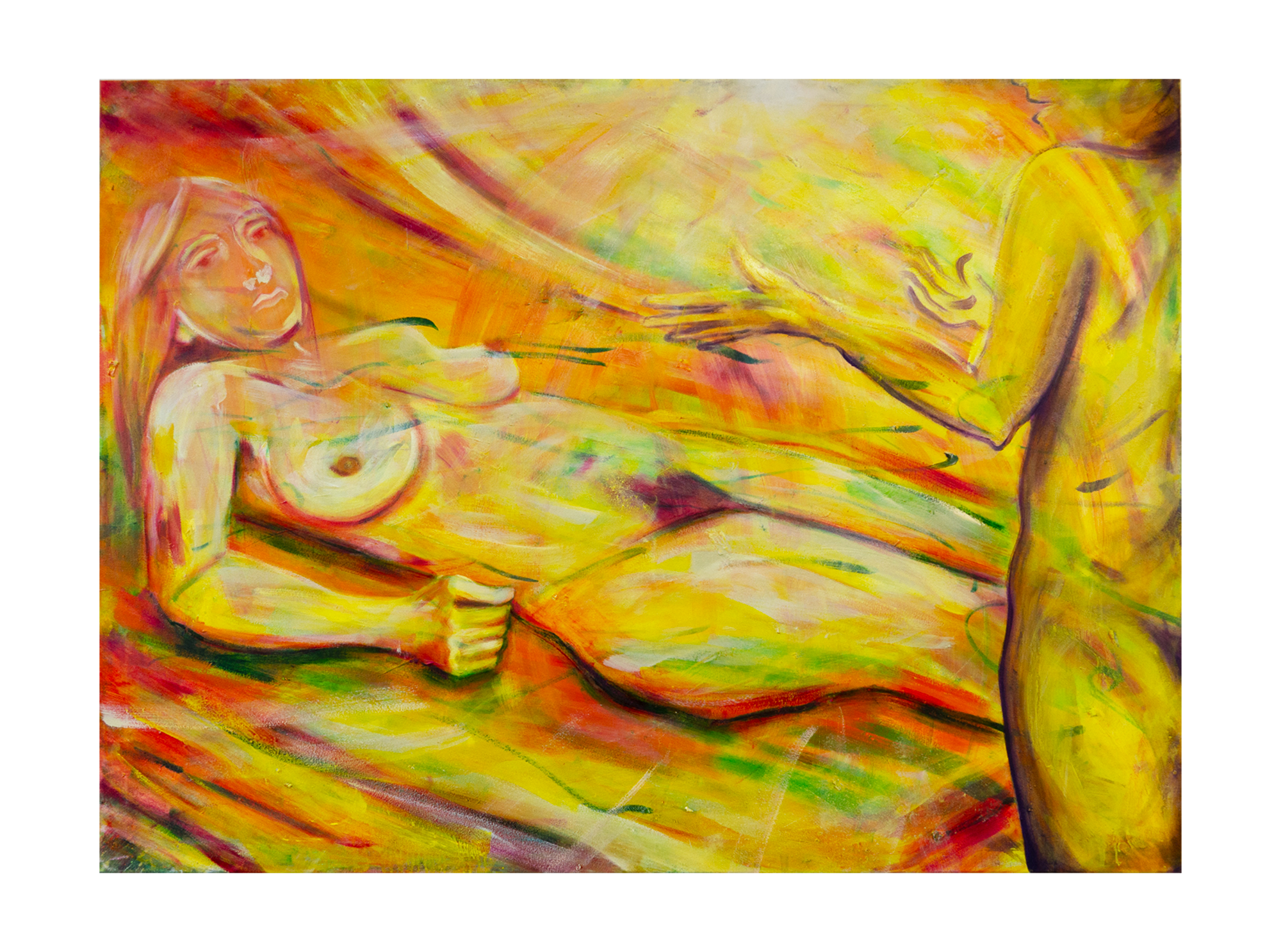   Venus on the rocks , oil paint and ink on canvas, 140 x 190 cm, 2023 