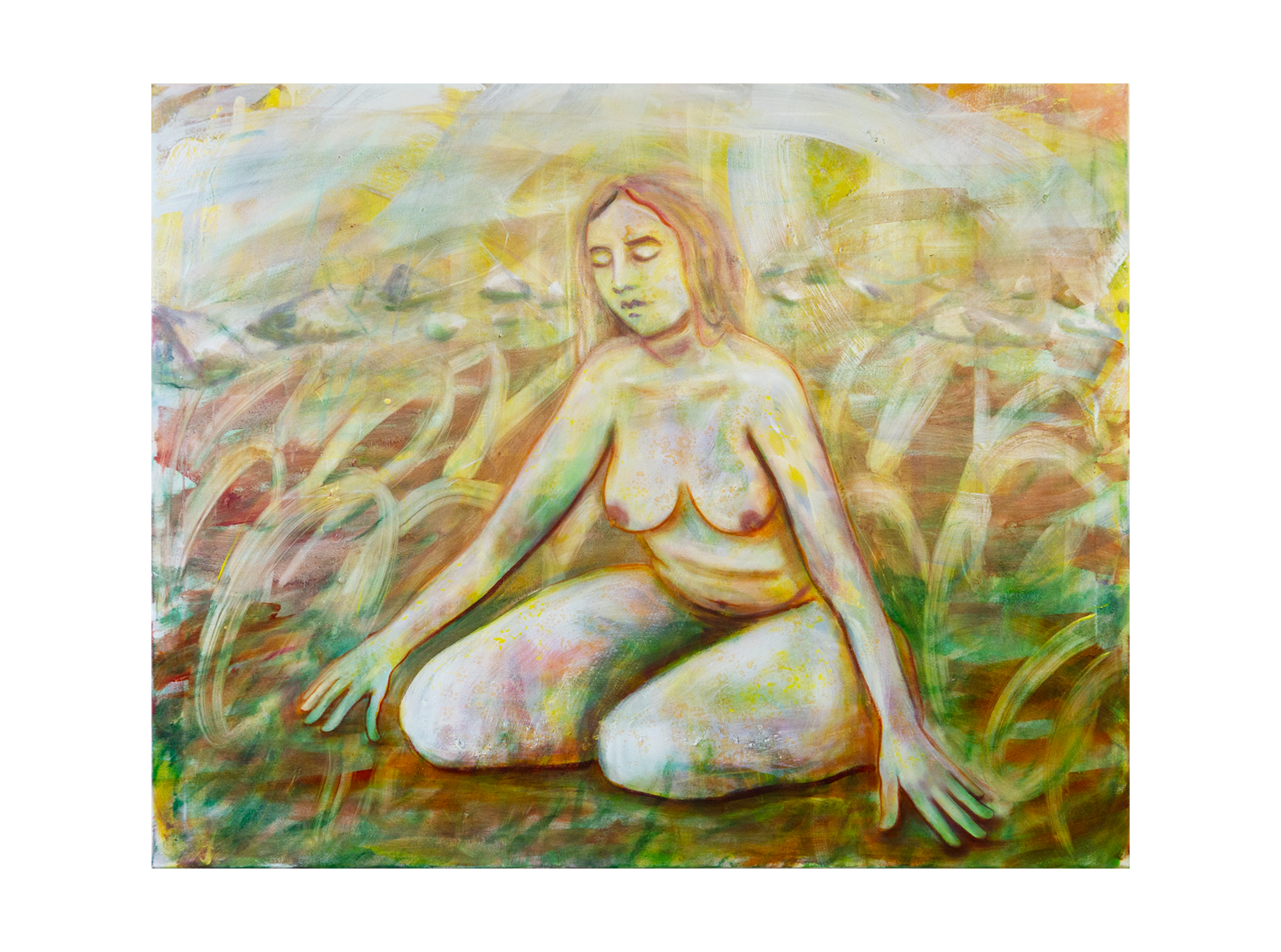   earth-fast , oil paint, ink and pastel on canvas, 140 x 170 cm, 2023 