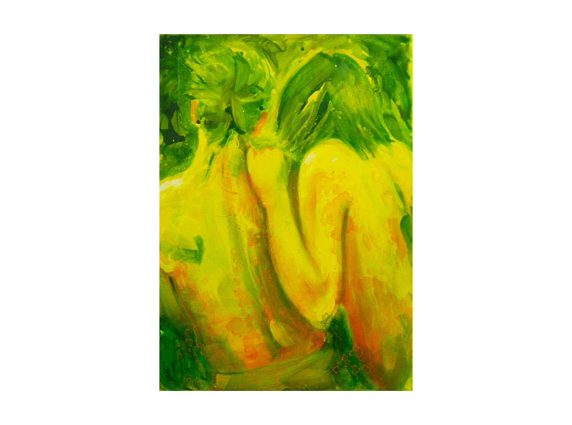   In Confidence , oil paint and ink on canvas, 105 x 75 cm, 2023 