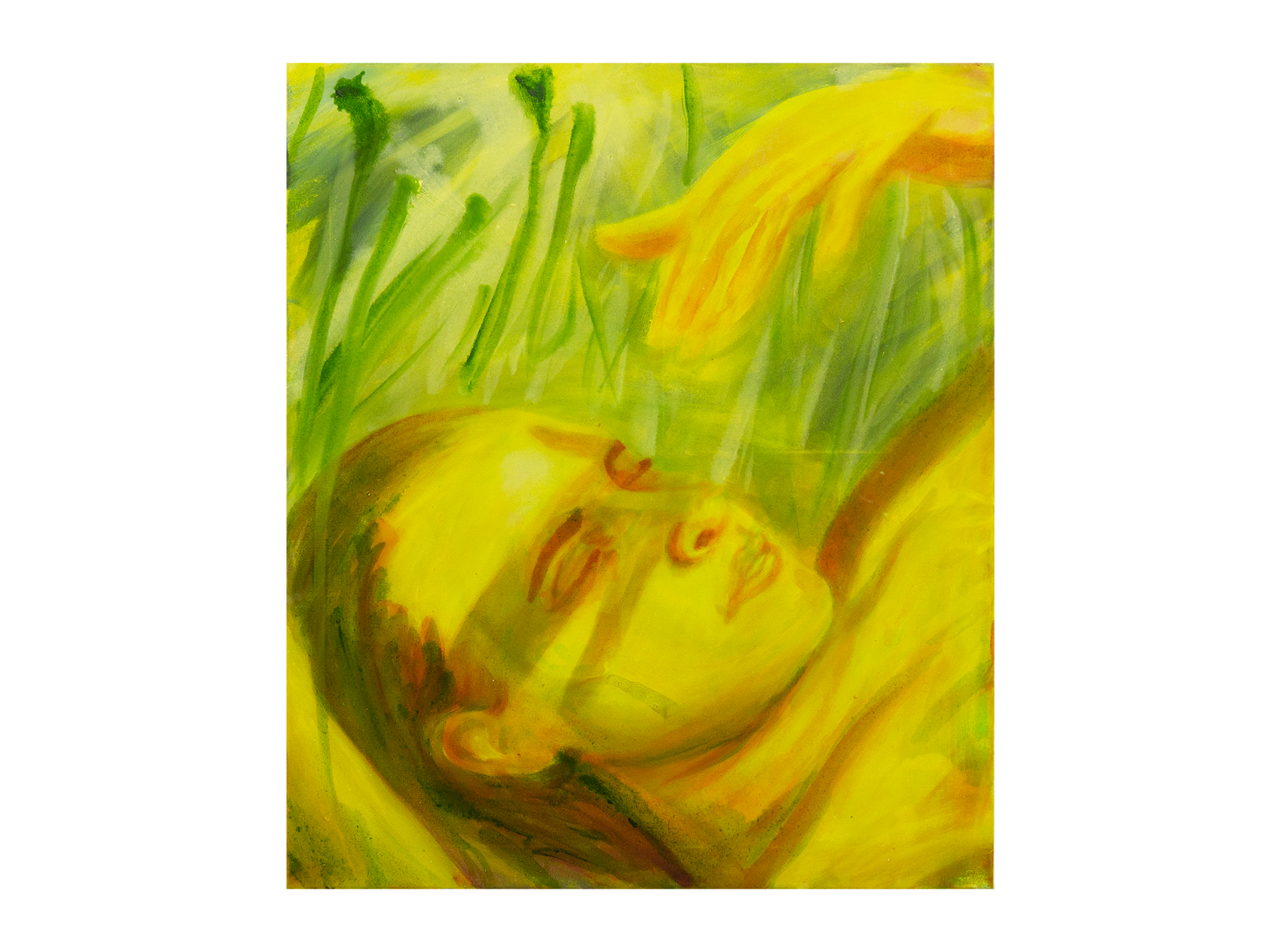   She was the Sun , oil paint and ink on canvas, 105 x 90 cm, 2023 