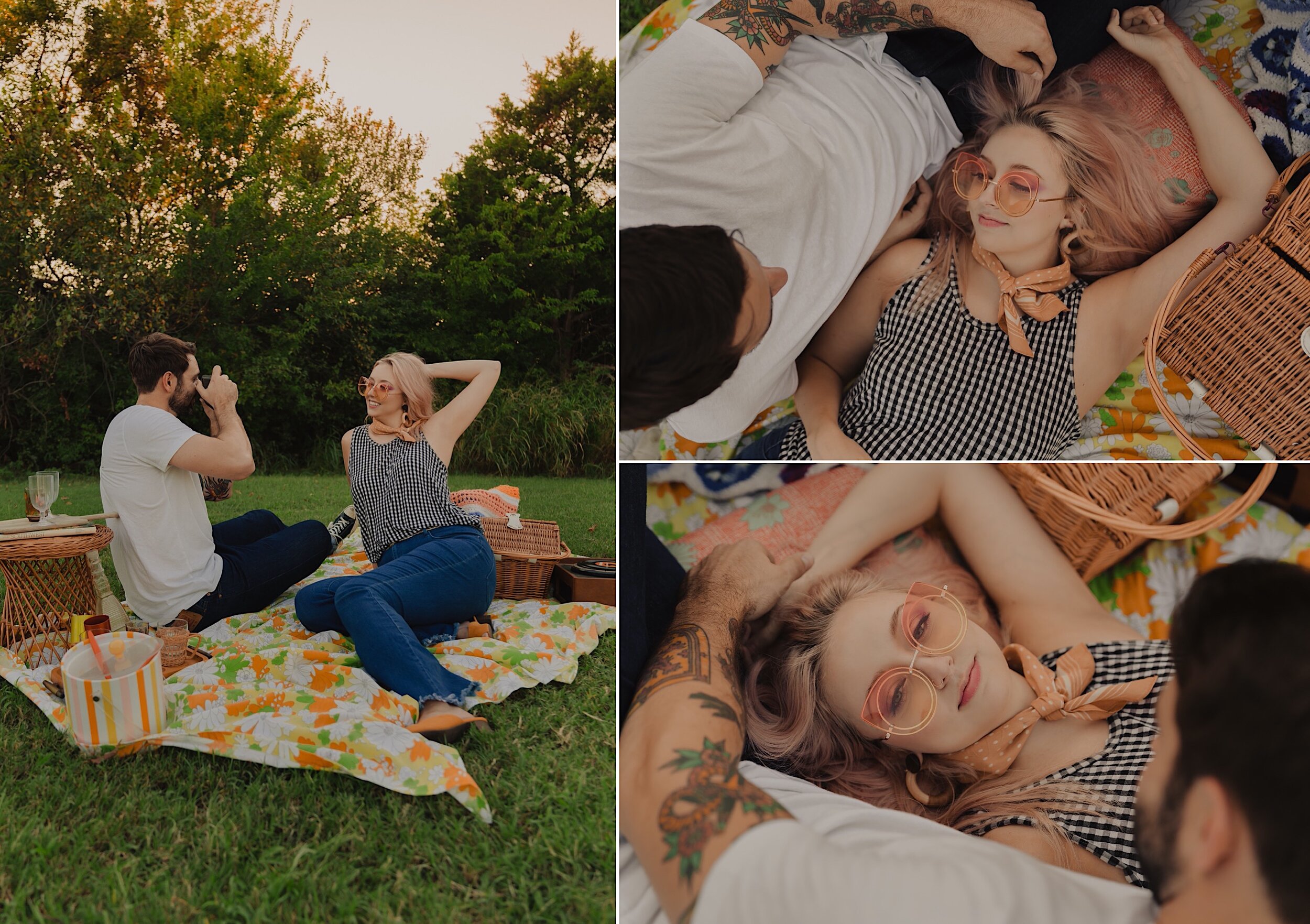 70's picnic couple session, 70s Picnic for Couple Session, Jordan Taylor Photography