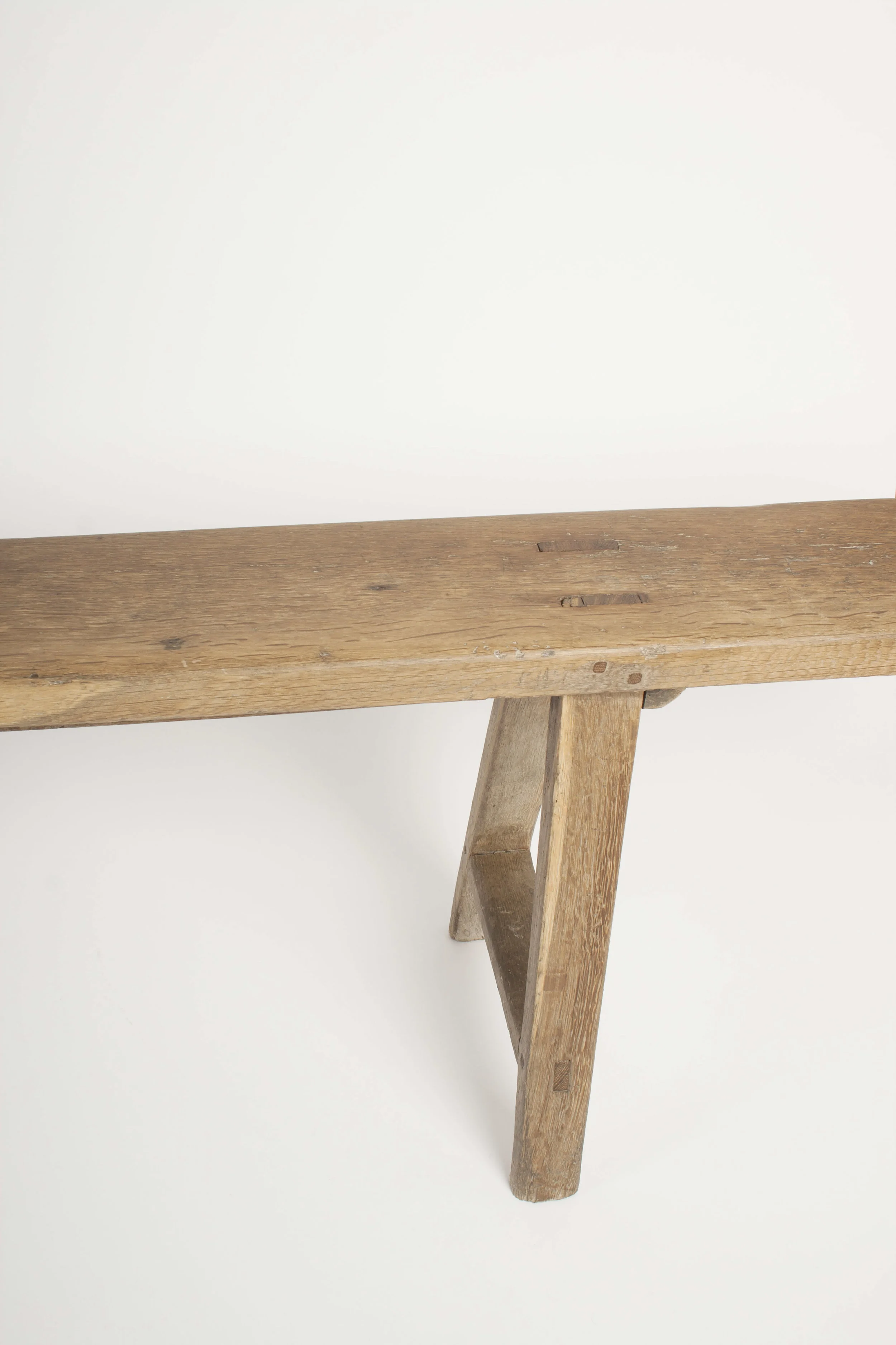 Antique French farm bench