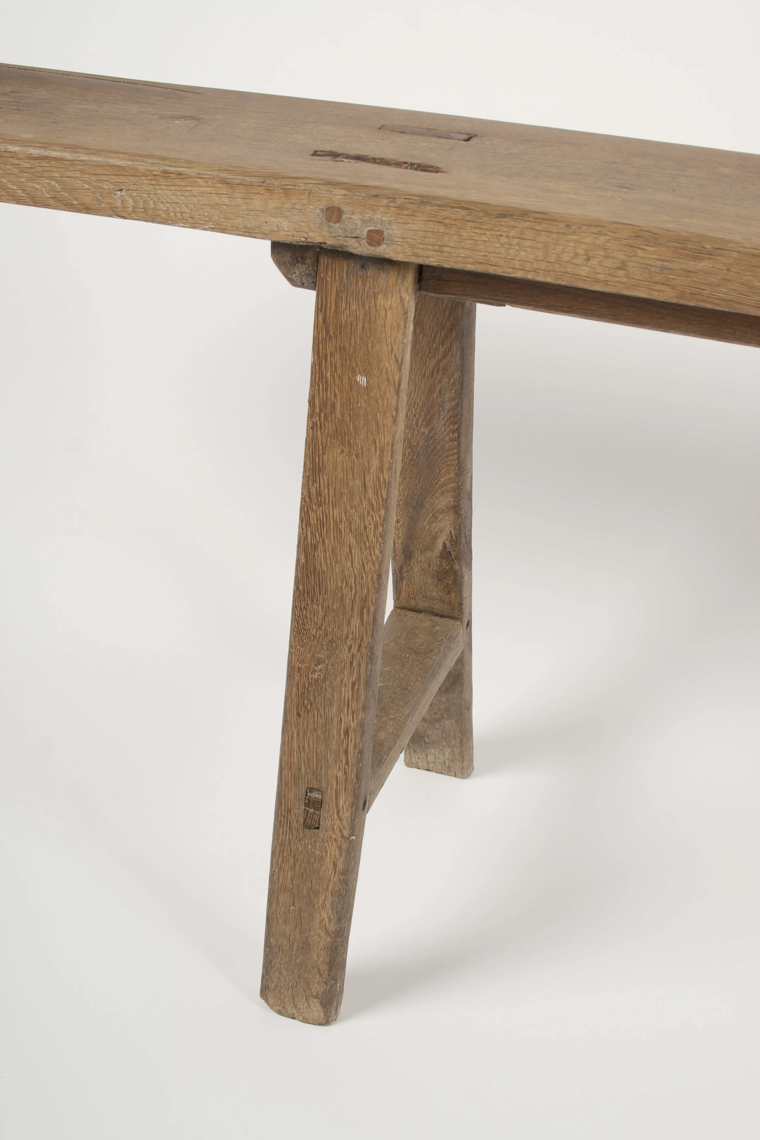 Antique French farm bench