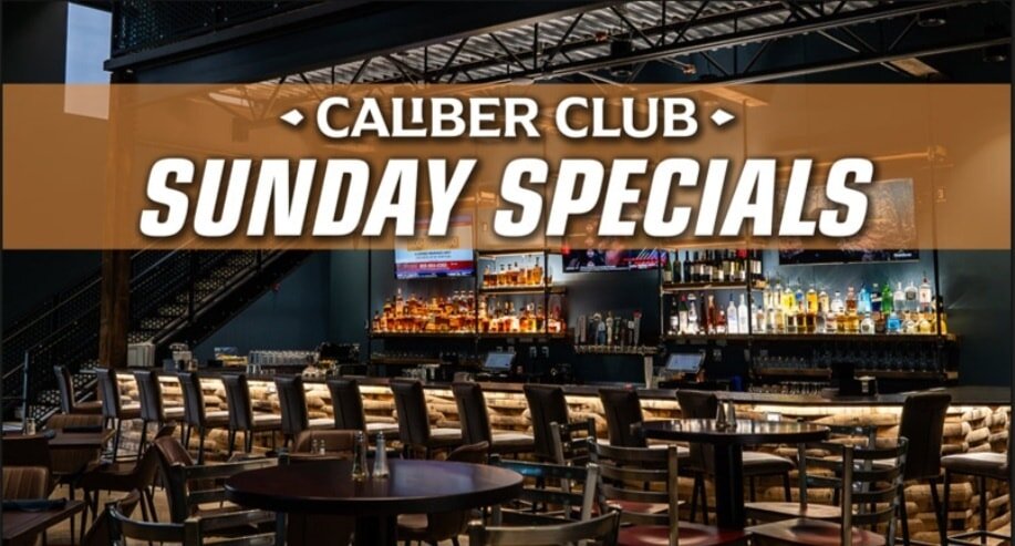 Caliber Club Sunday Specials

Sundays / 4PM - 9PM

Steak Dinner
$9.99
10oz Center-Cut Sirloin, 30 Day wet age
House or Caesar Salad
French Fries or Baked Potato

Oysters on the &frac12; Shell
$1.50 Each

Chargrilled Oysters
$2.00 Each

Shrimp Cocktai