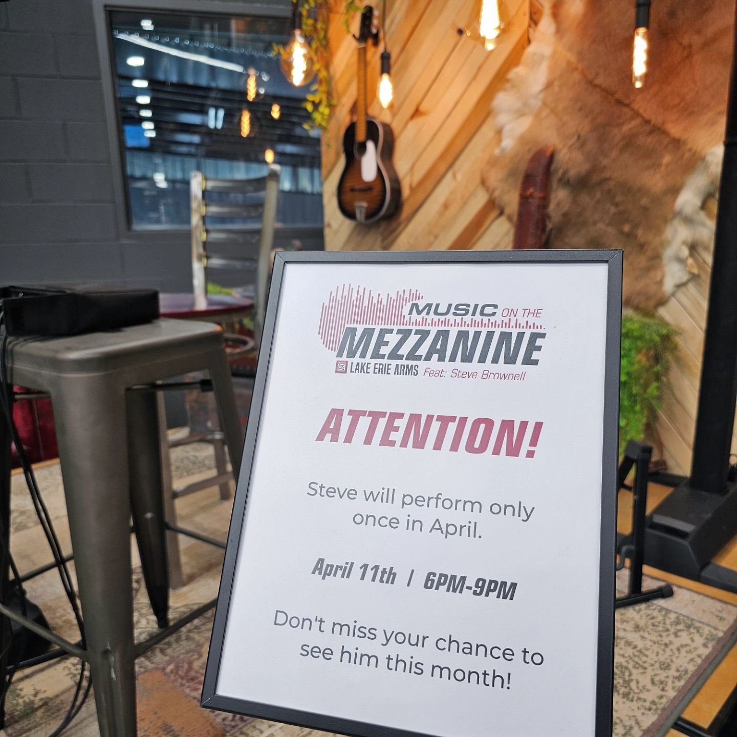 MUSIC ON THE MEZZANINE WITH STEVE BROWNELL / APRIL 11th / 6PM-9PM