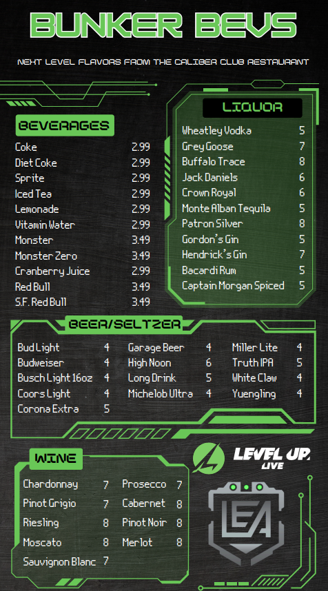Lake Erie Arms food menu