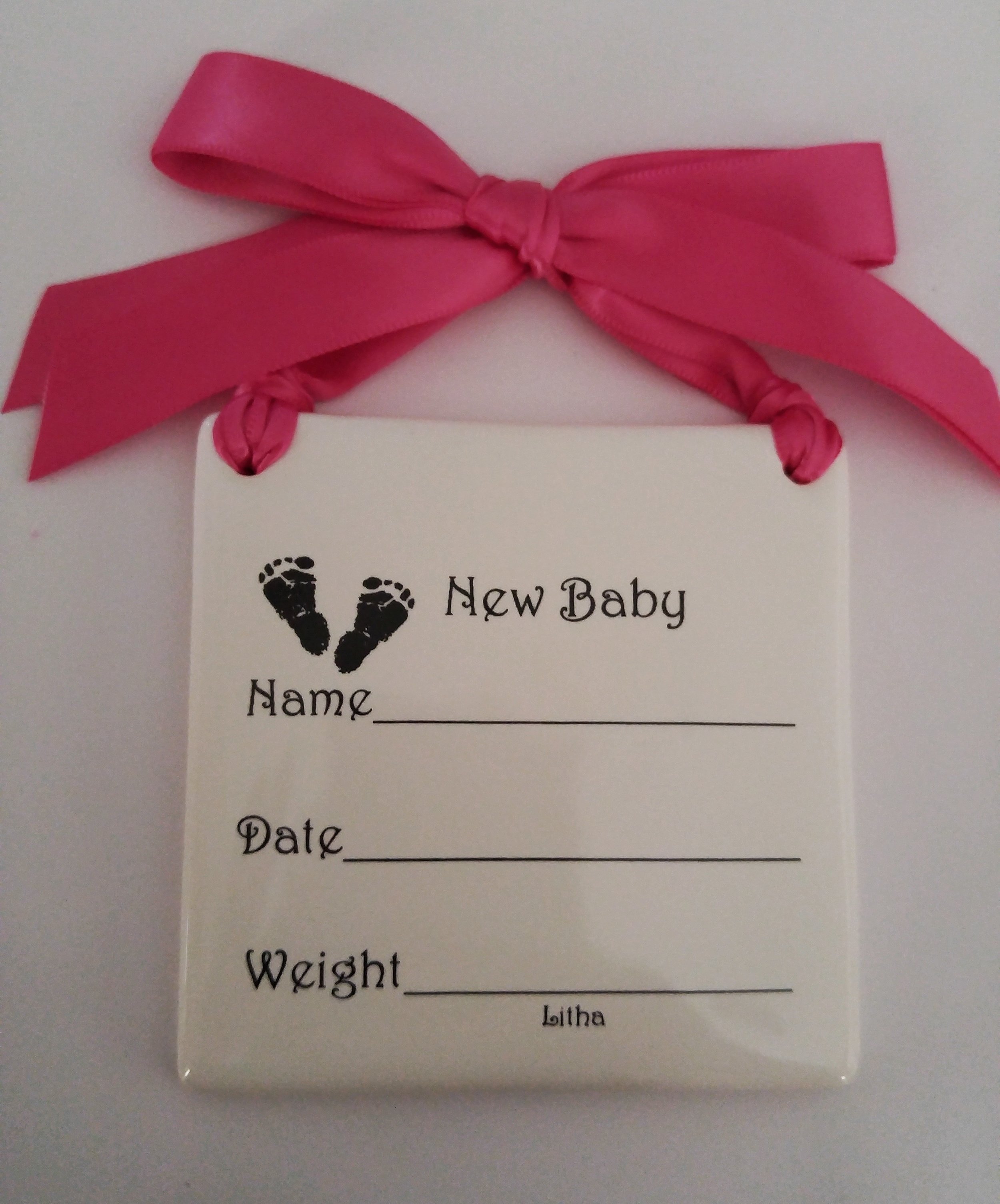New Baby - Pink Ribbon - Girl