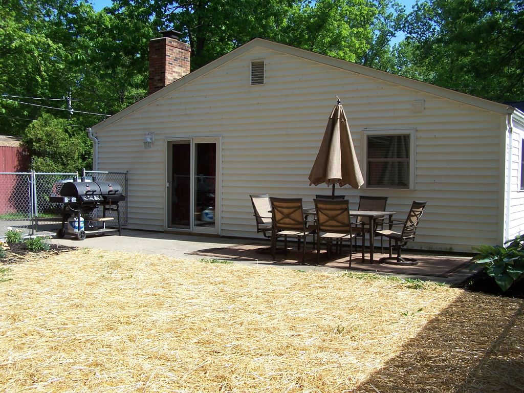 Backyard patio area
