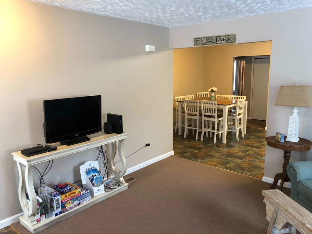 Living room leads into kitchen