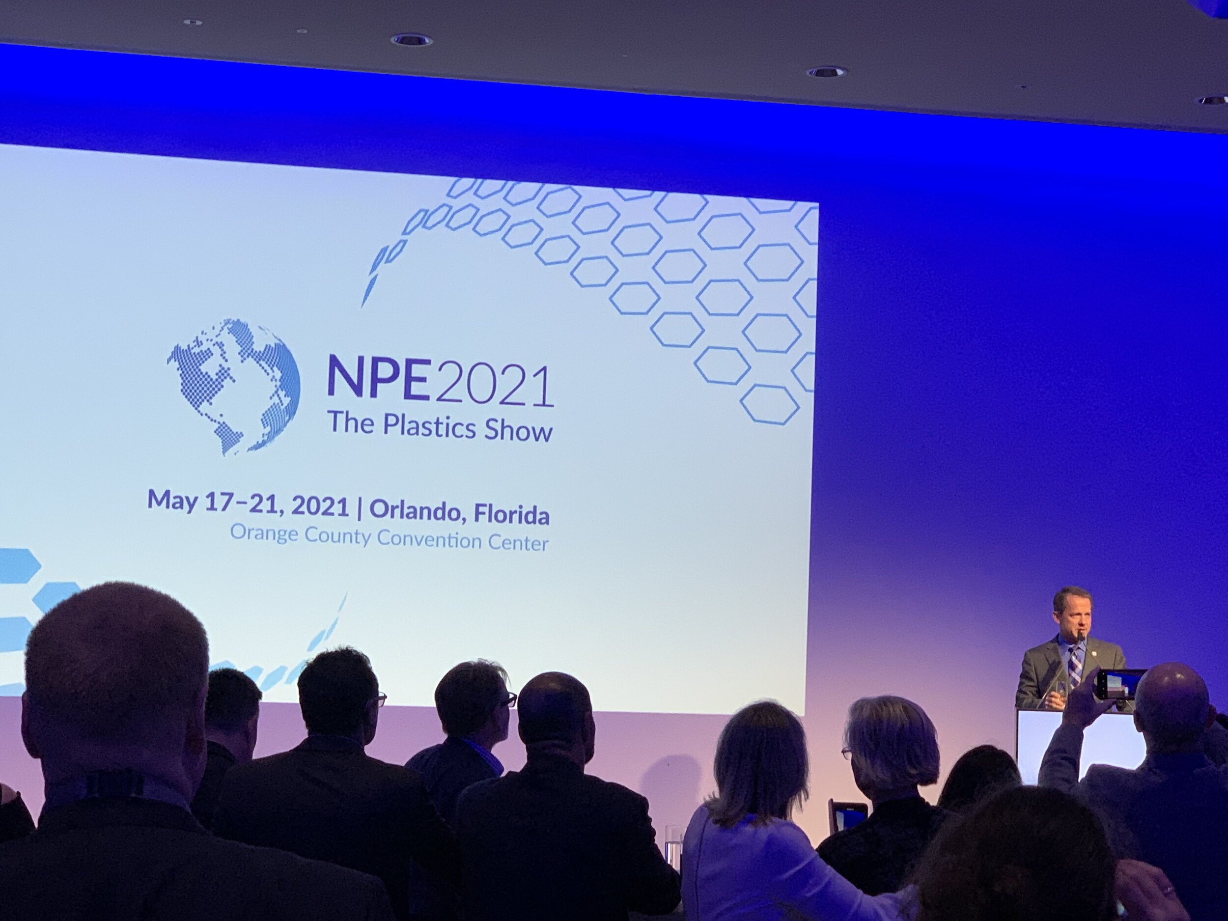   October 18:  Tony Radoszewski, the new CEO of PLASTICS, speaks at the NPE2021 reception  