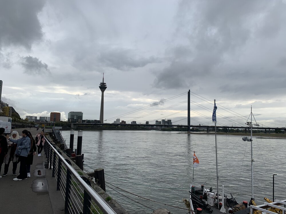   View of the Rhine River which runs through Dusseldorf  