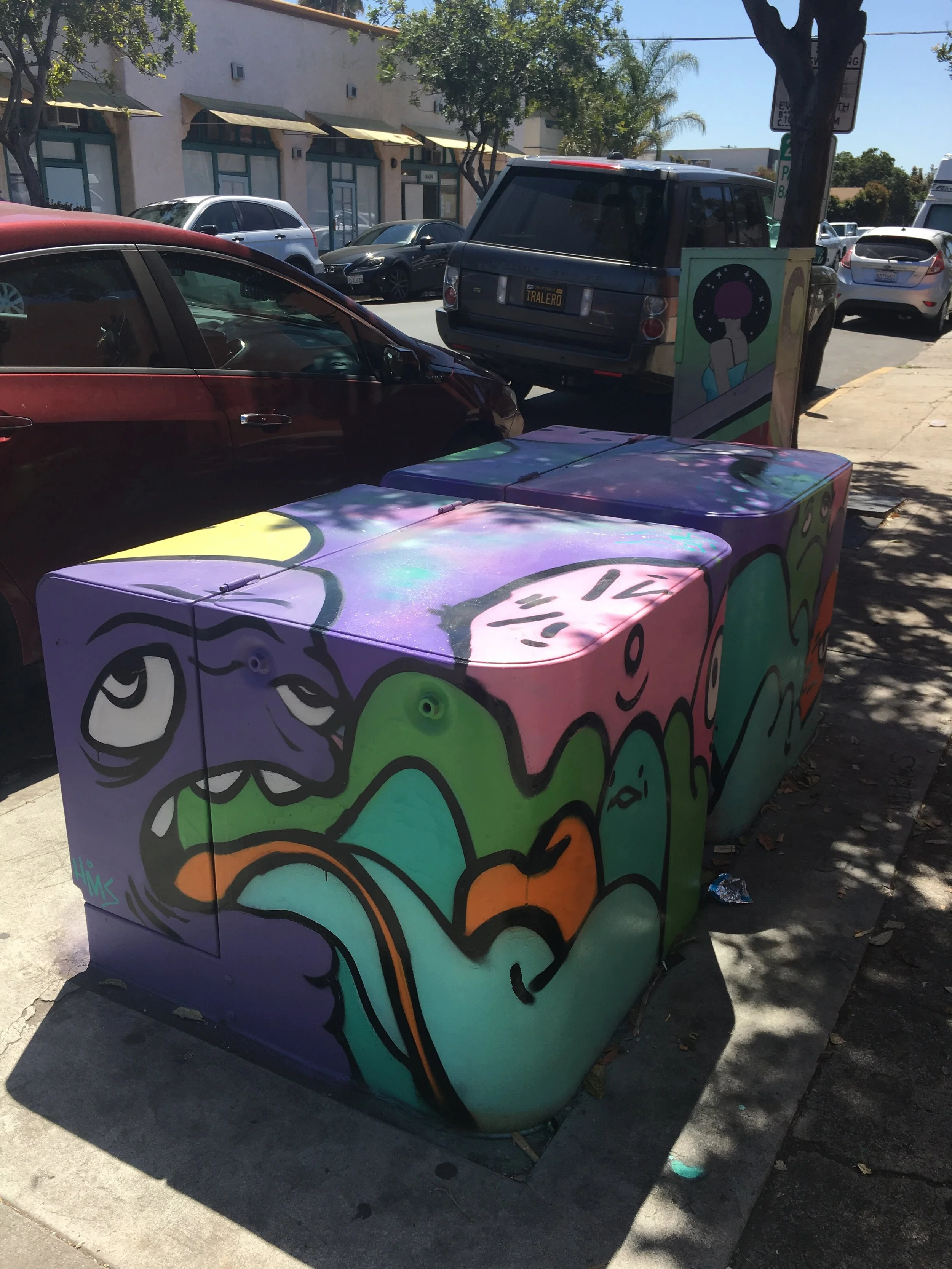 Top and side view of repainted boxes