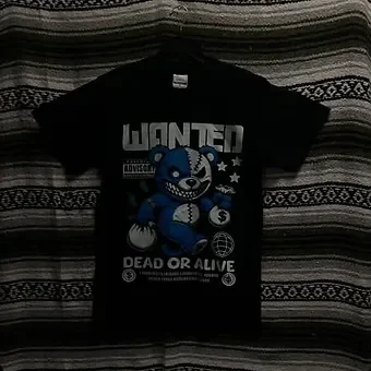 Wanted Dead Or Alive Skull Bear T-Shirt
