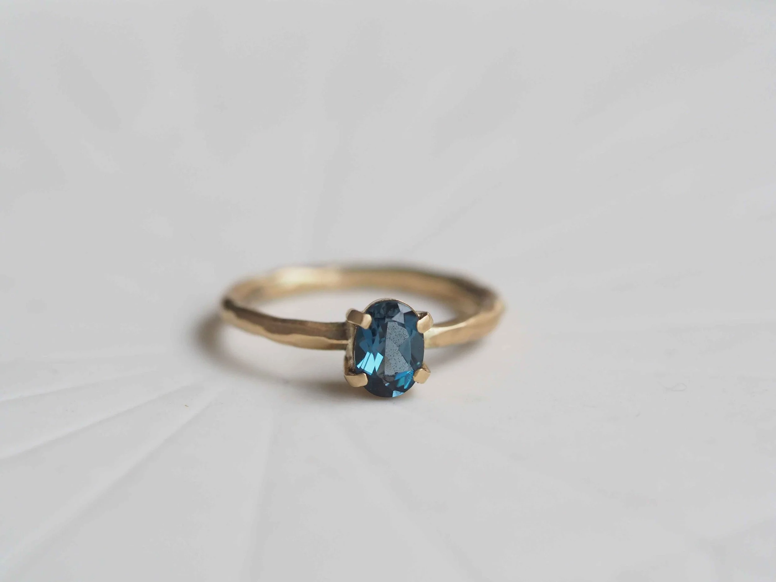 London Blue Topaz + Solid 9ct Gold Ring