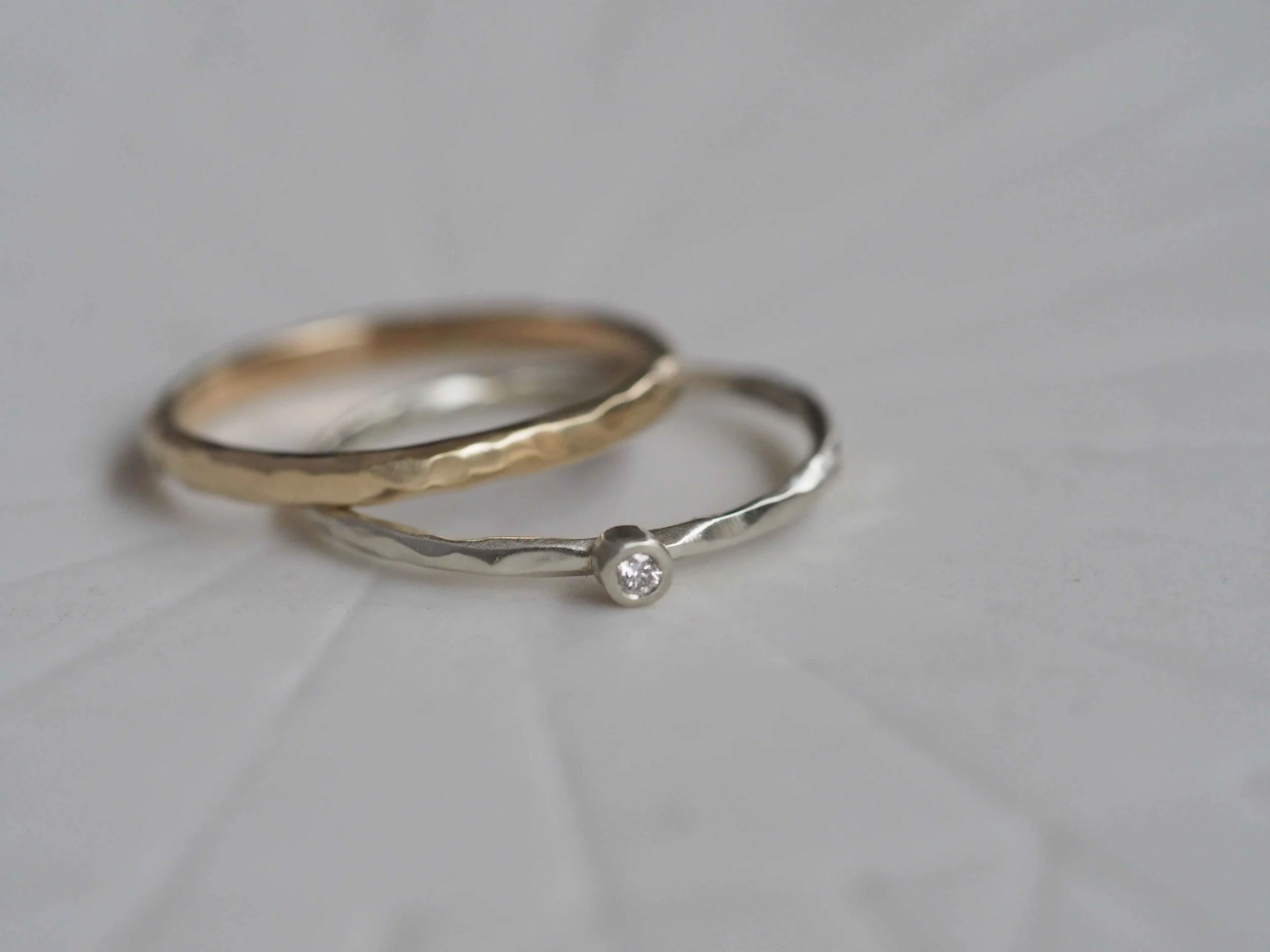 White + Yellow Gold Diamond Wedding Set