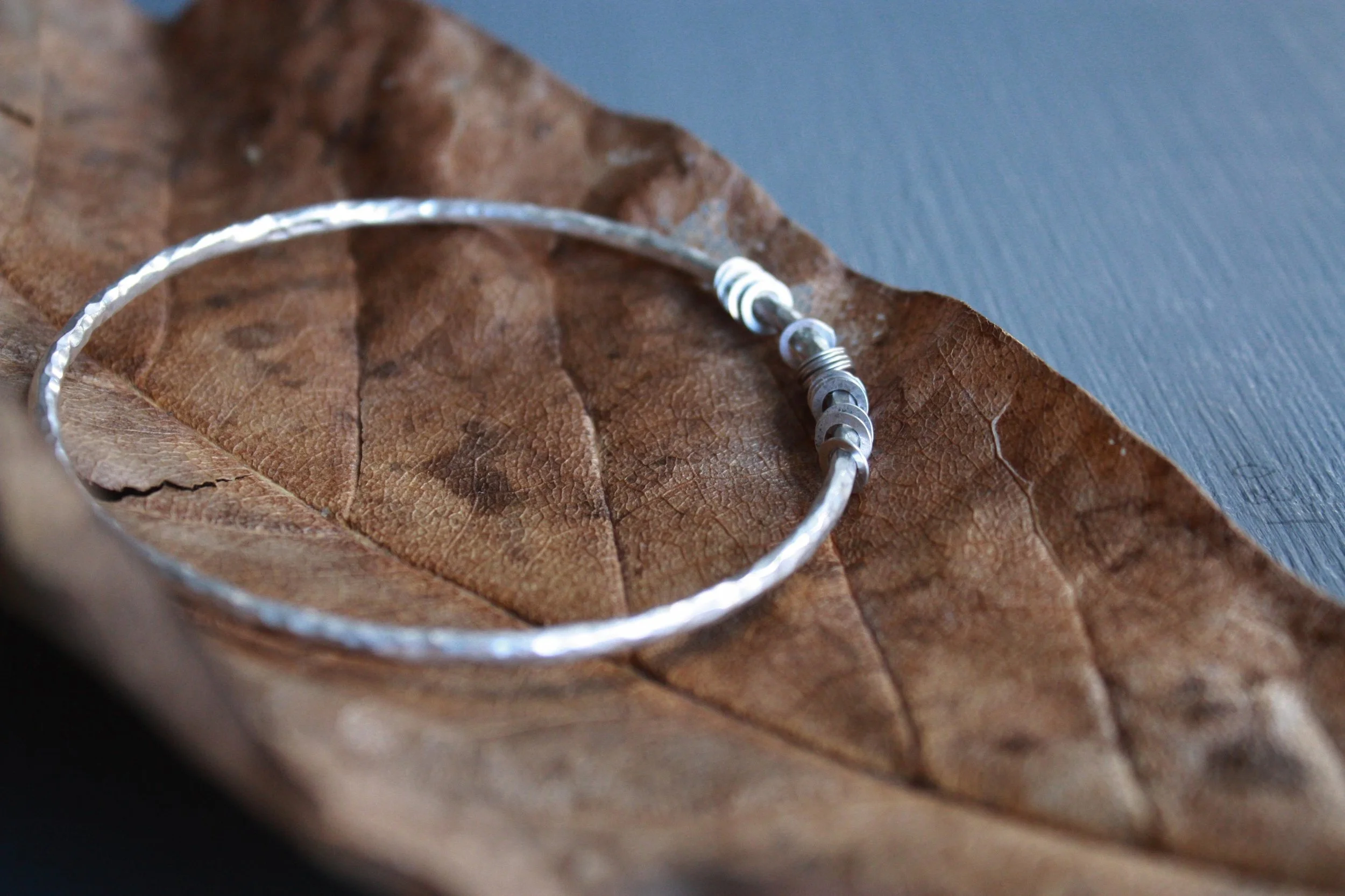 READY TO SHIP // Thick Textured Sterling Silver Scatter Bangle