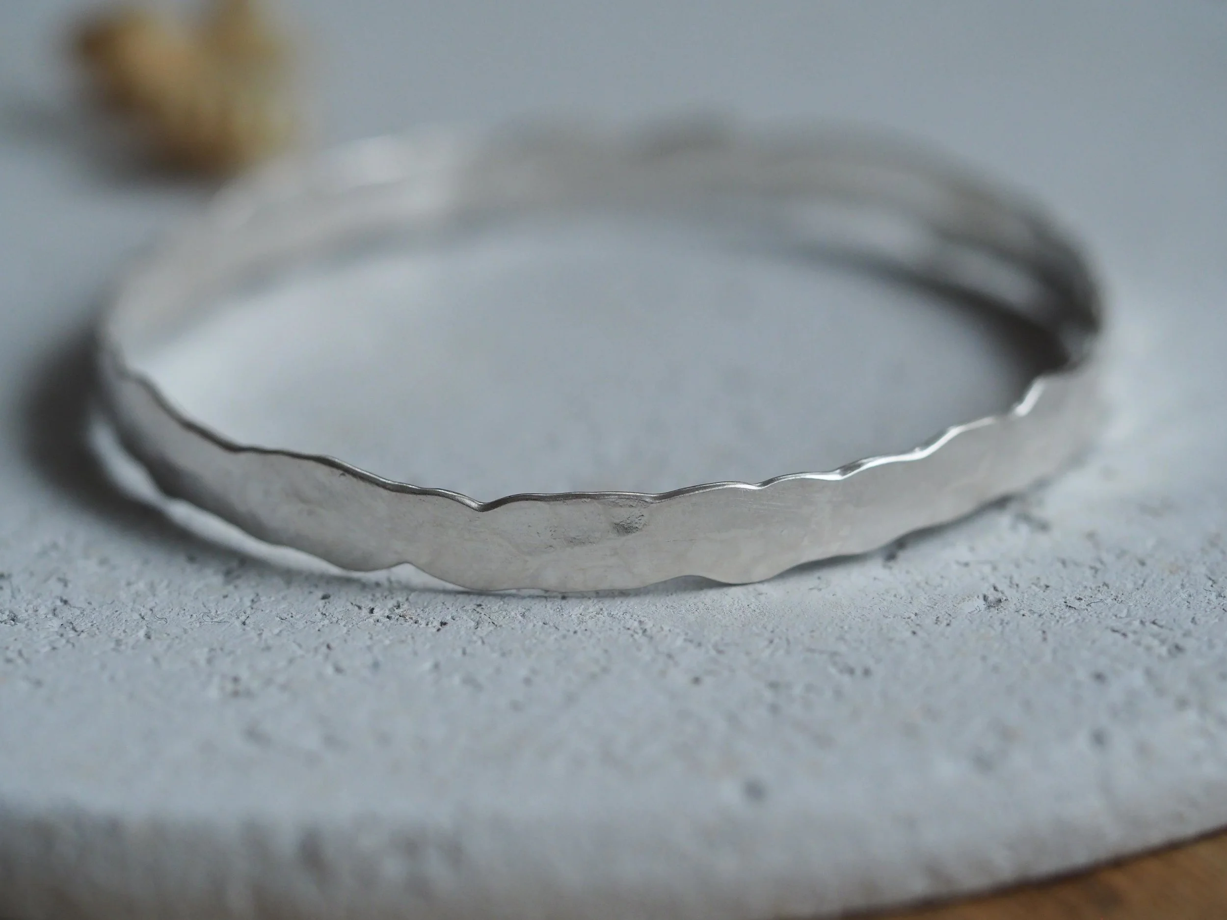 READY TO SHIP // Silver Ripple Bangle