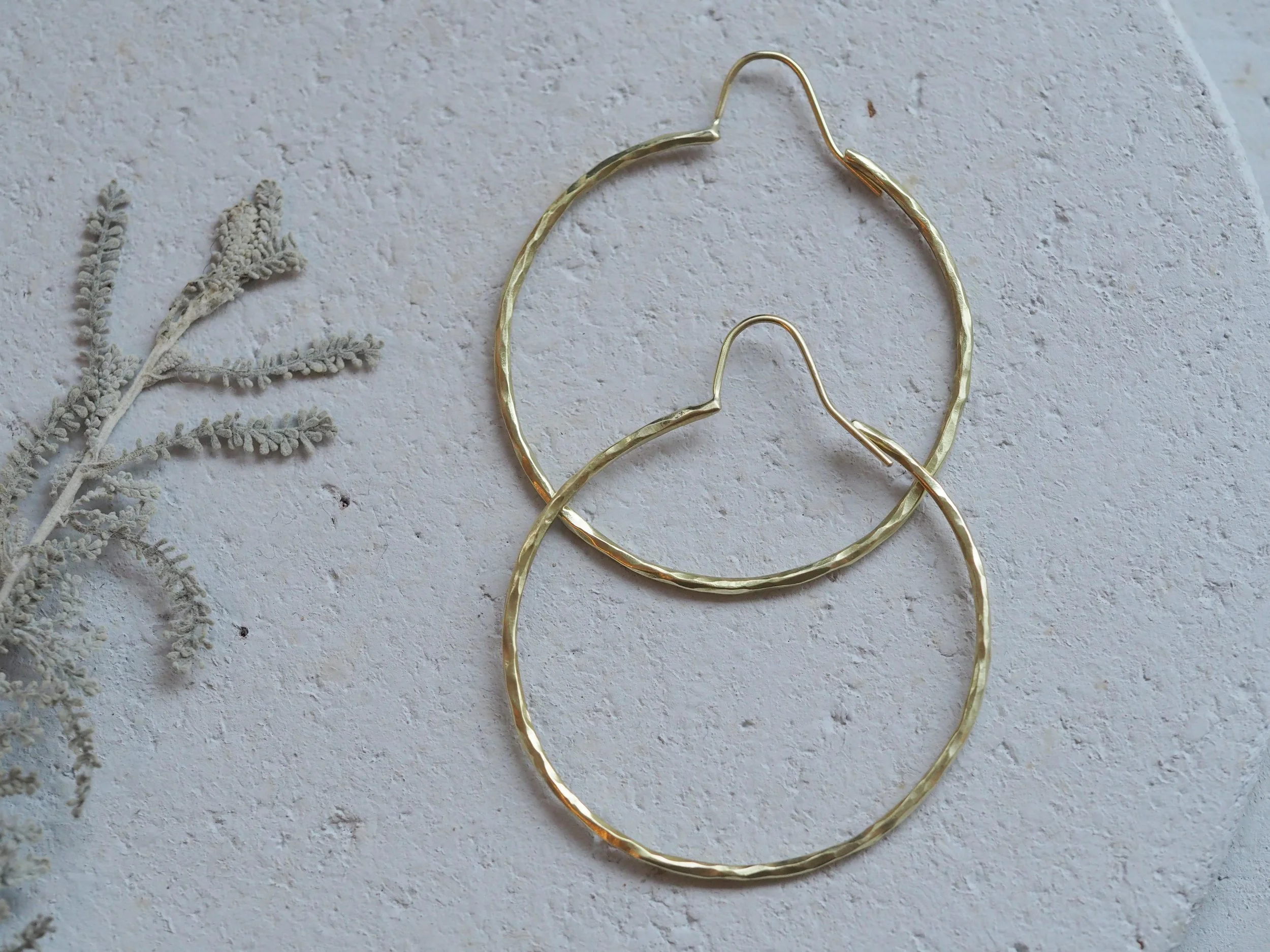 Large 9ct Gold faceted Hoops