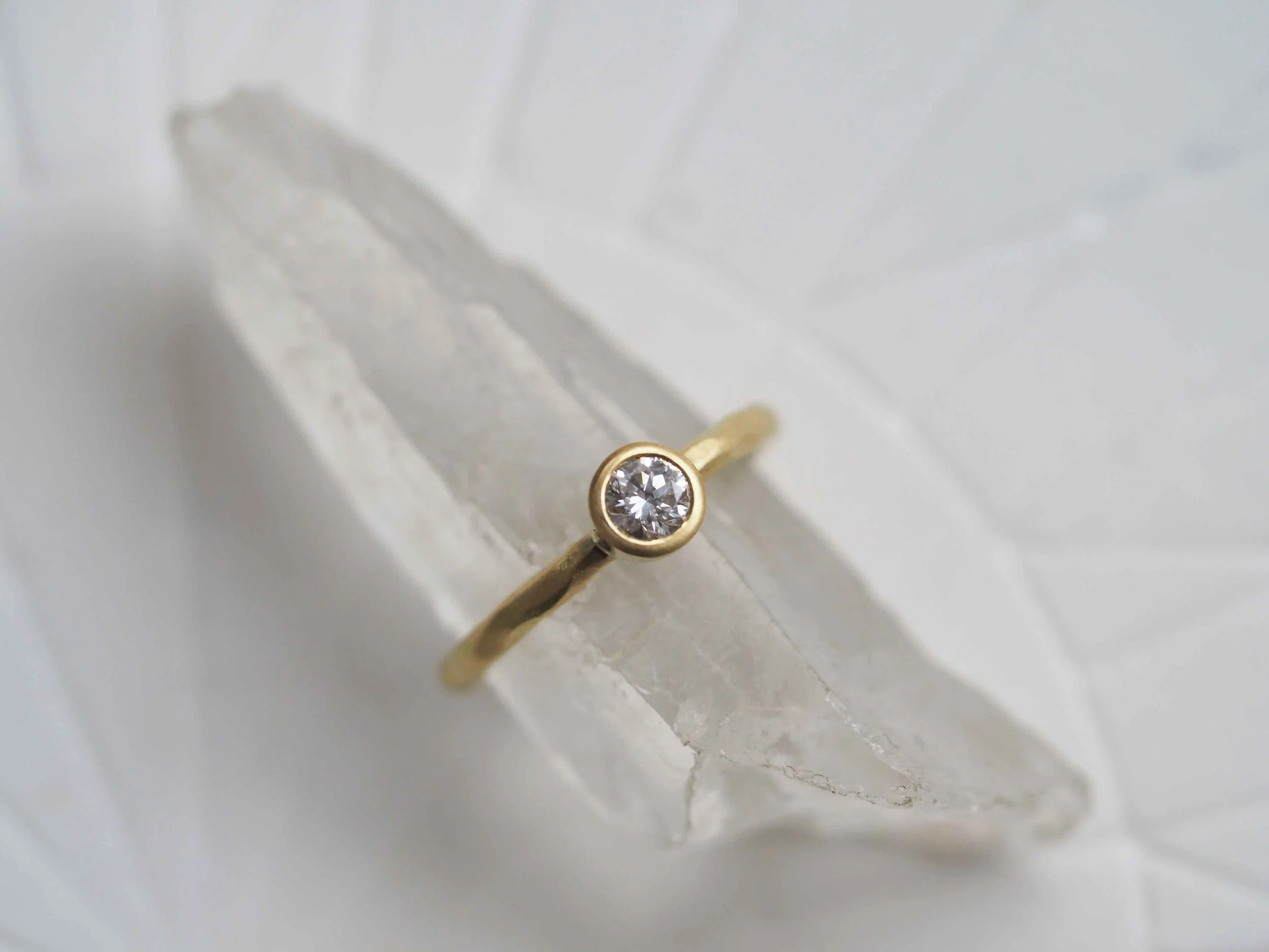 18ct Solid Gold Engagement Ring with 0.36ct Diamond