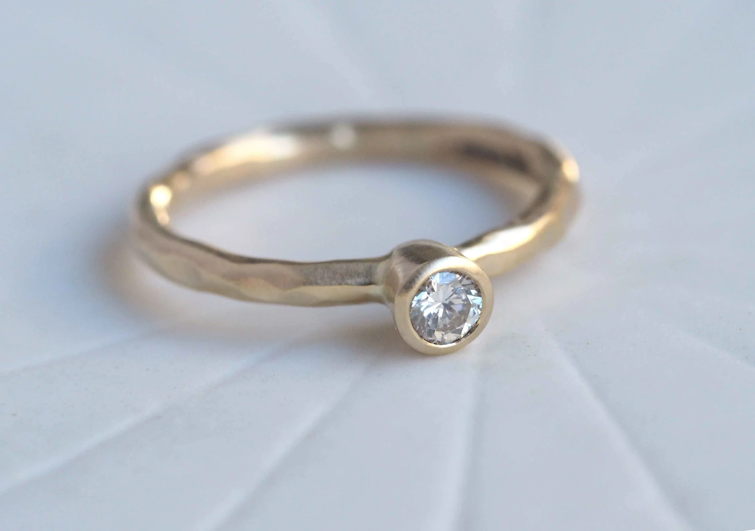 9ct Yellow Gold + 3.5mm Diamond Engagement Ring