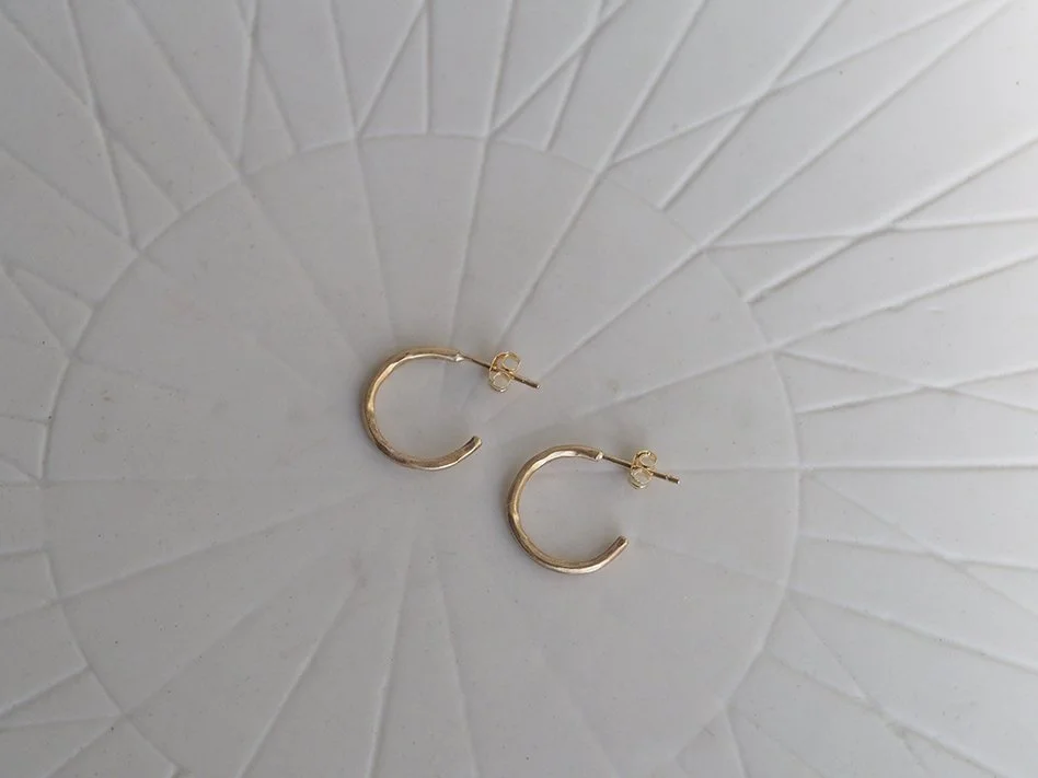 READY TO SHIP // Dinky Faceted Gold Stud Hoops