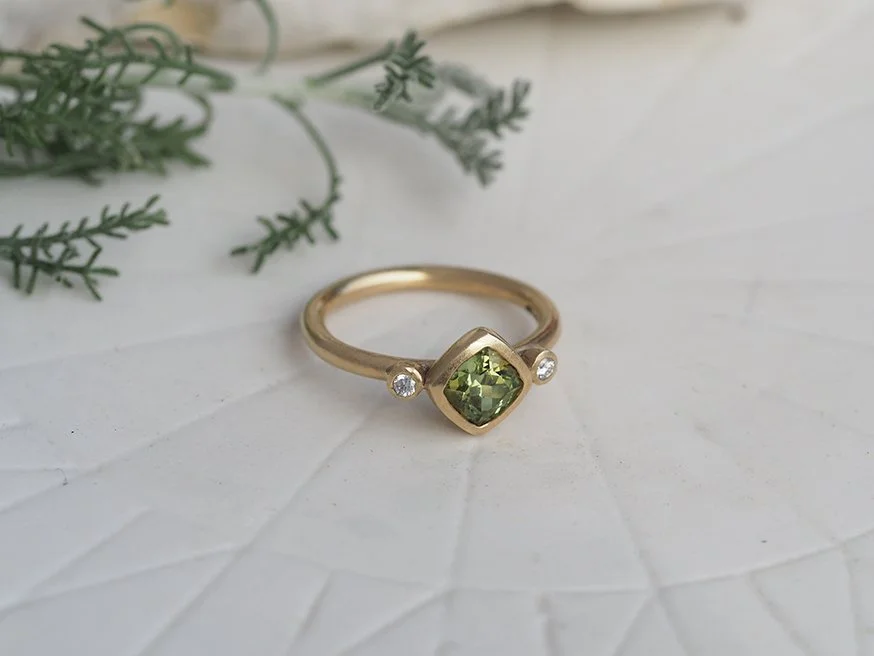 READY TO SHIP // Bi-Colour Tourmaline + Diamond Ring