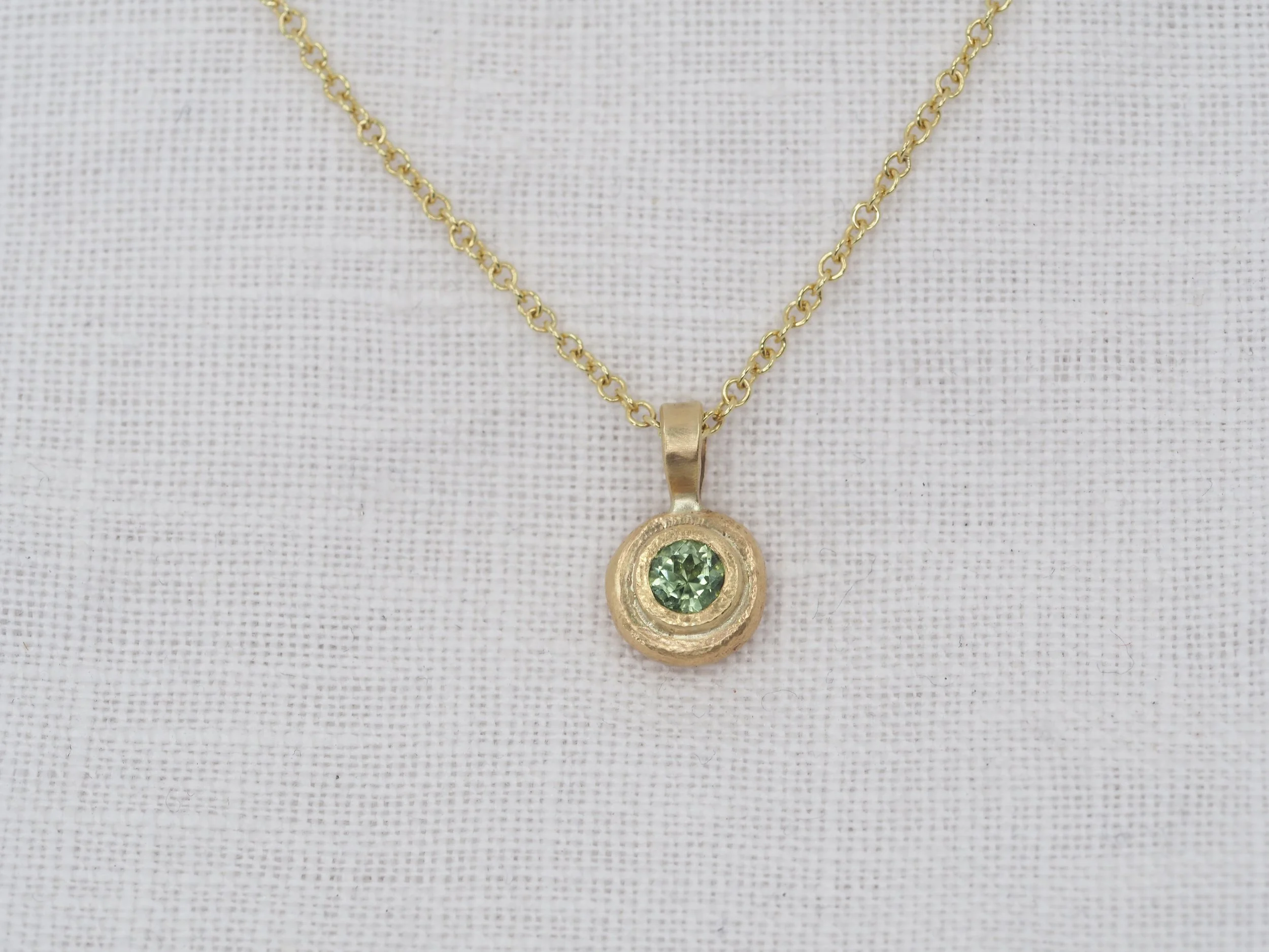 READY TO SHIP // Pale Green Tourmaline + Gold Pendant
