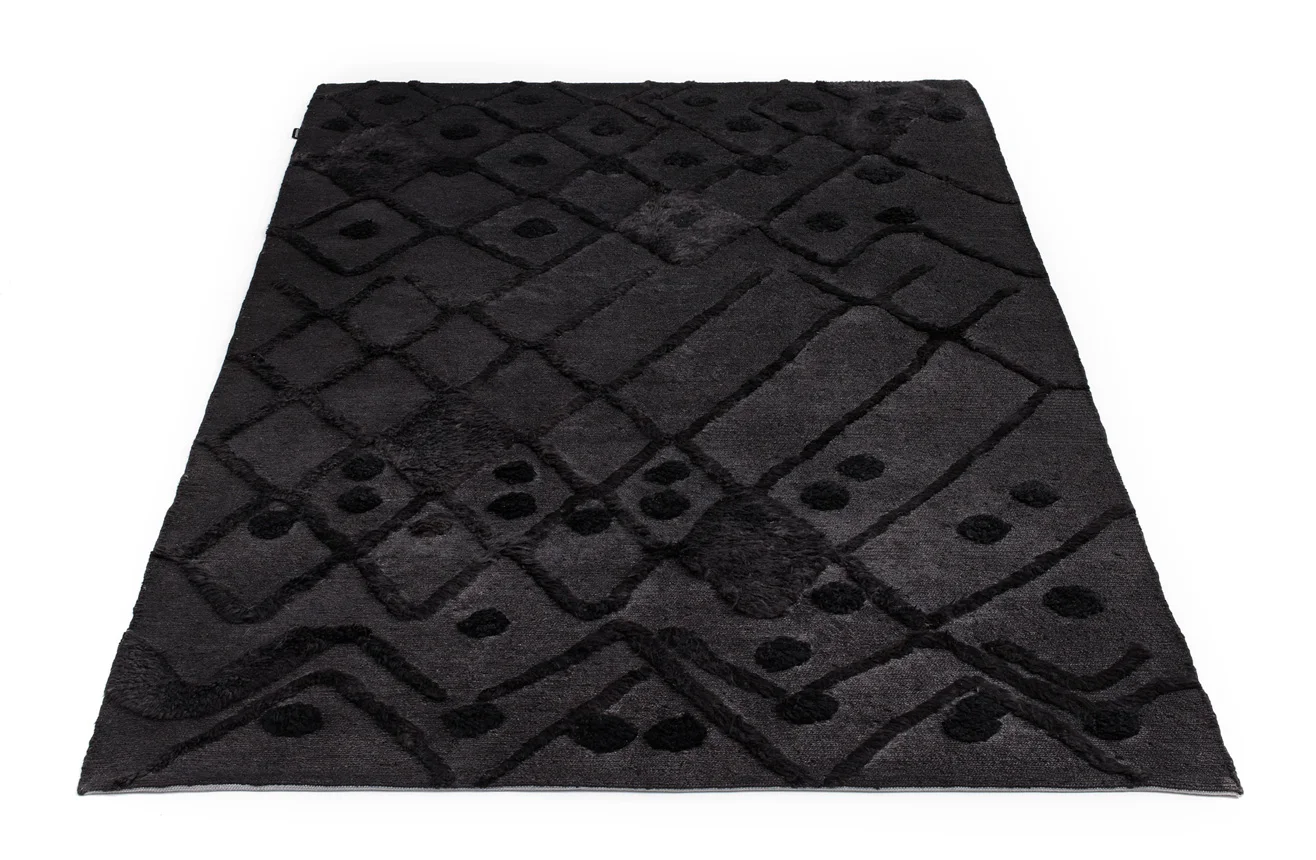 Design Cove Afghan Diamond Rug Black Thumbnail 2.jpg