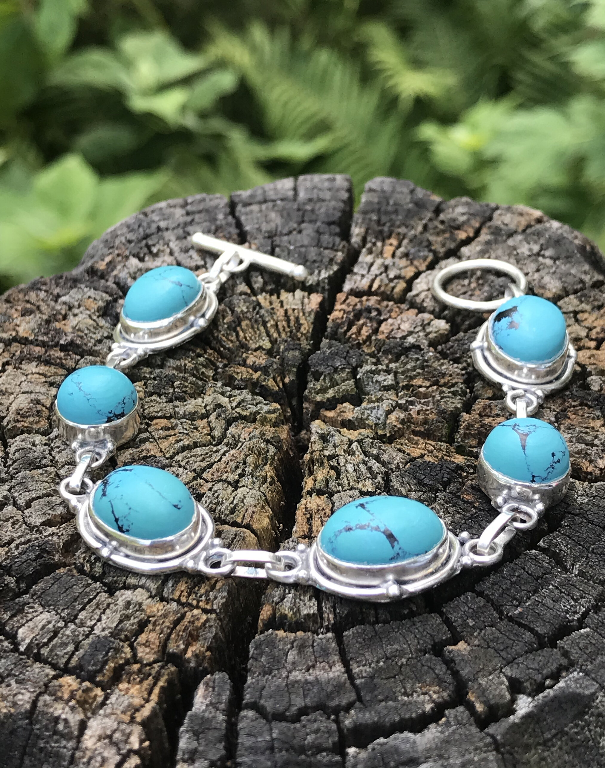 925 Silver Handmade  Turquoise bracelet Native American New 