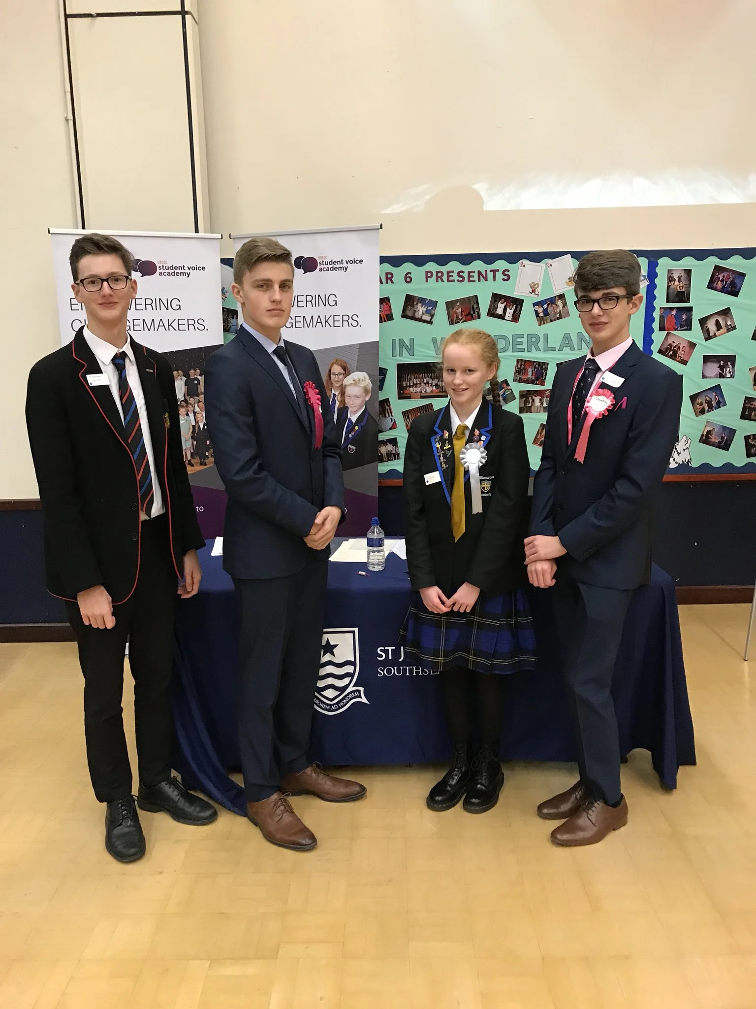 Angus (second from left) and Freddie (far right) with the other executive group members.