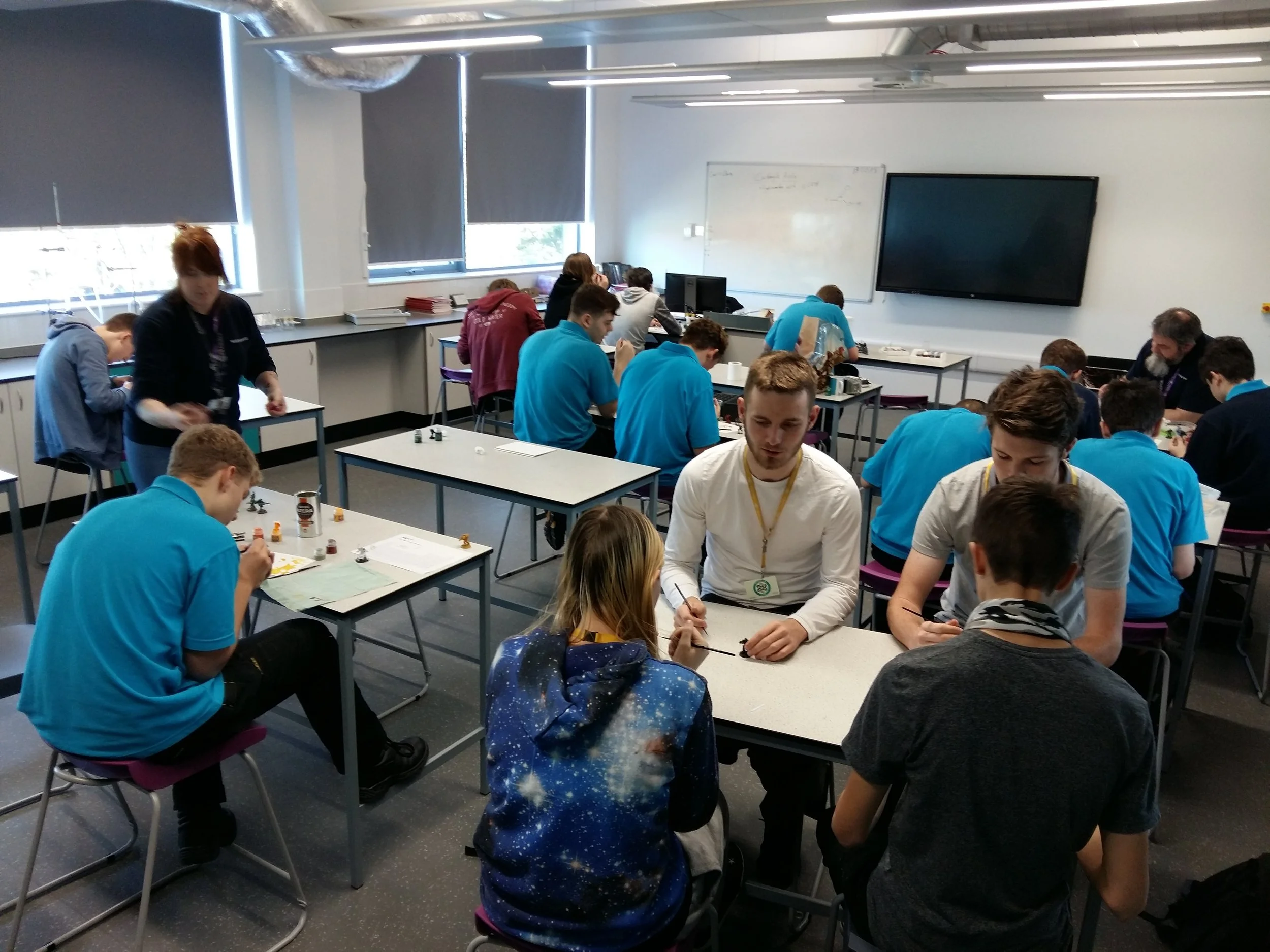 Warhammer deliver model painting workshop for students