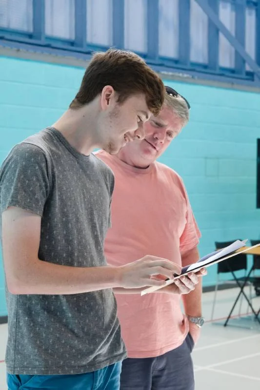 Reece B opening his results with his Dad. He has secured an advanced apprenticeship at Airbus.