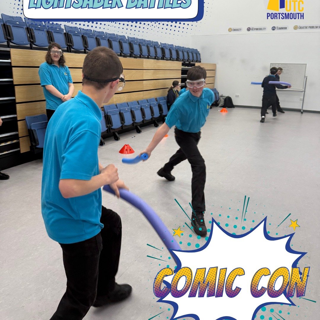 It’s Comic Con Week at UTC Portsmouth - and today we held our lightsaber duels!
Students from across all year groups took part in our legendary pool noodle lightsaber battles, going head-to-head in a series of heats to determine who had what i