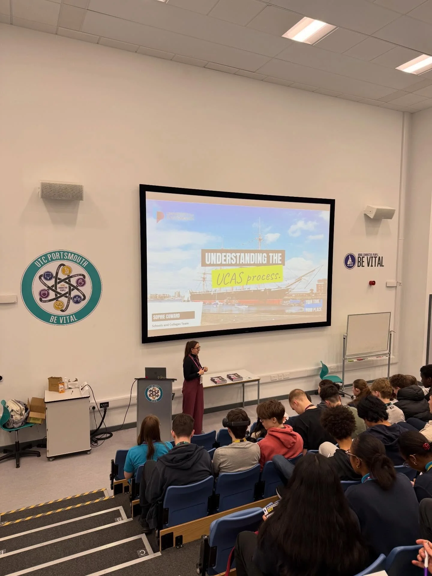 Destinations Week is in full swing at UTC Portsmouth.

Yesterday, our students took part in two brilliant Enrichment talks. Sophie from the @portsmouthuni broke down everything they need to know about UCAS &ndash; a huge thank you for such helpful ad