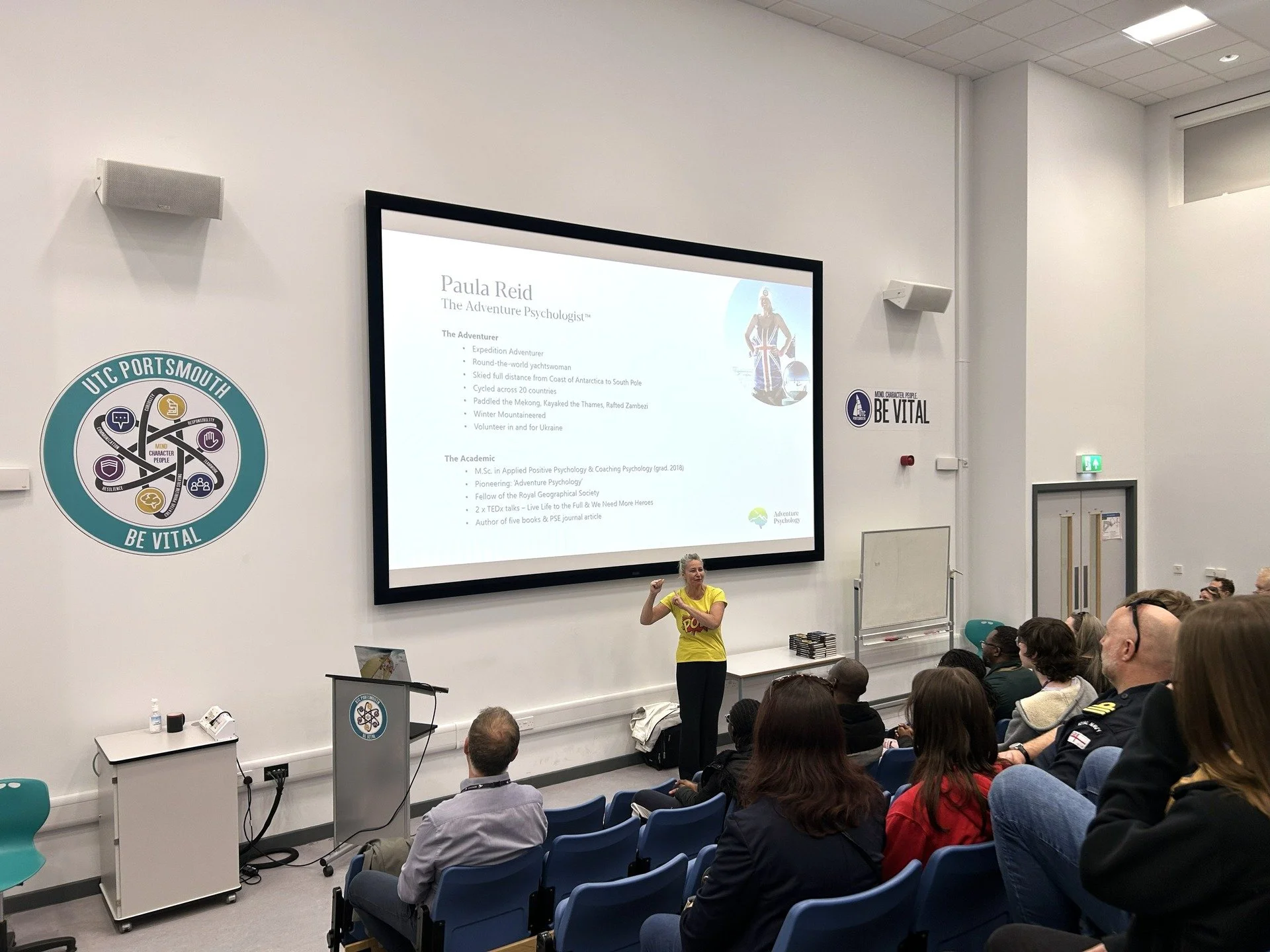 We were delighted to welcome Explorer and Adventure Psychologist @thepaulareid to UTC Portsmouth this week for a guest lecture on The STEM Skills of an Adventurer.

Paula explored the importance of resilience as a core STEM habit, something particula