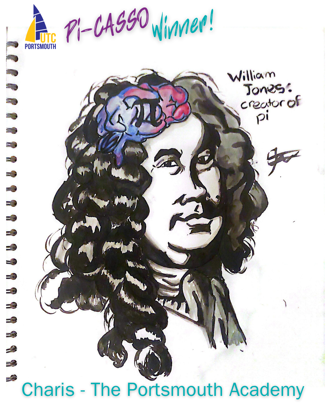 Artwork of William Jones, creator of pi.