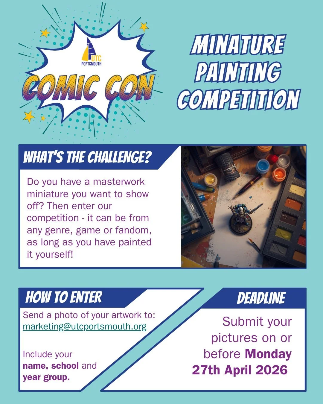Calling all painters!

For our Comic Con week, we are running a miniature painting competition.

Do you have a masterwork miniature that you would want to show off? Or just looking for inspiration for your next project?

Submit a photo of your painte
